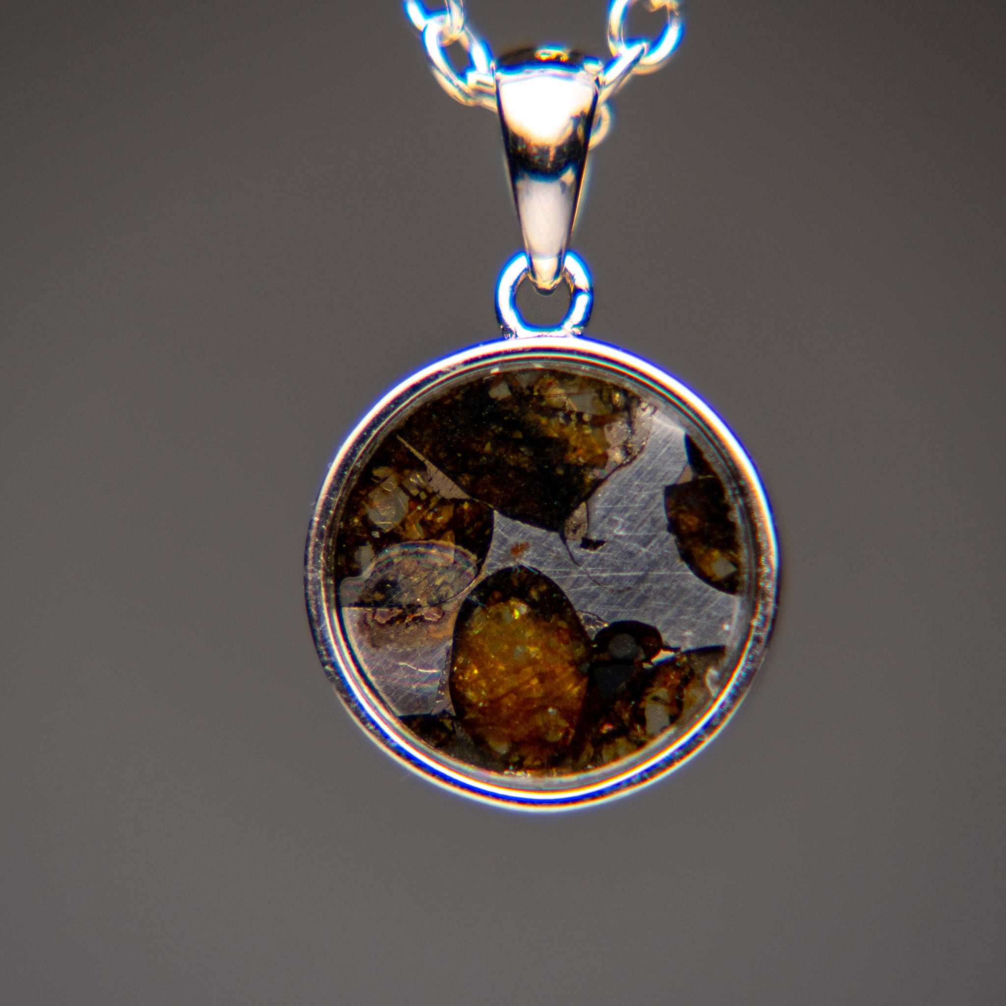 Sericho Pallasite Meteorite Star of David Pendant (2.2 grams) with 18" Sterling Silver Chain