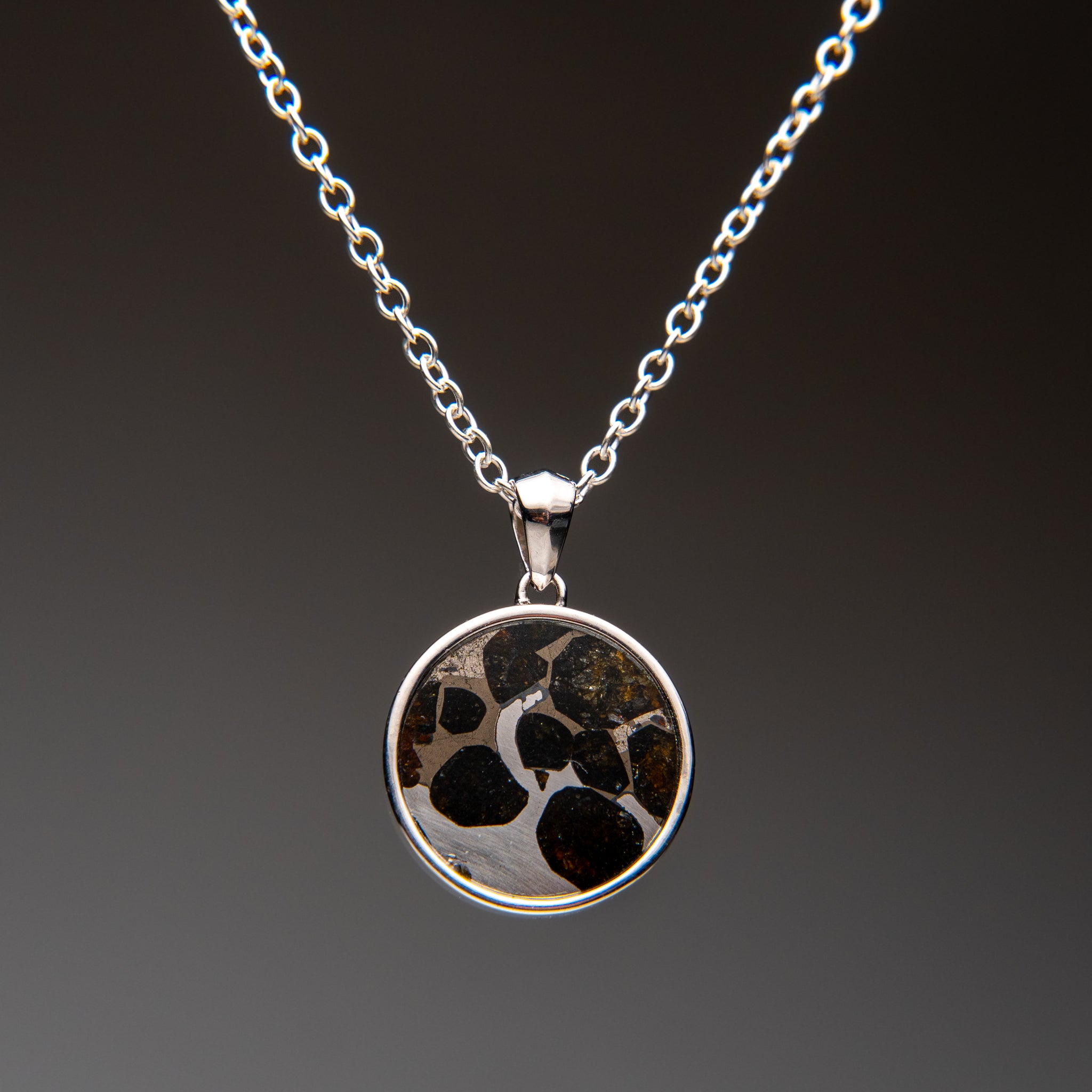 Sericho Pallasite Meteorite Star of David Pendant (5.4 grams) with 18" Sterling Silver Chain