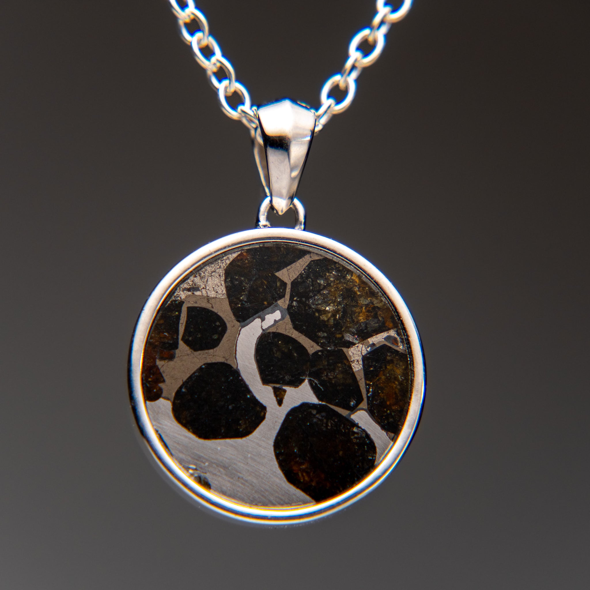 Sericho Pallasite Meteorite Star of David Pendant (5.4 grams) with 18" Sterling Silver Chain