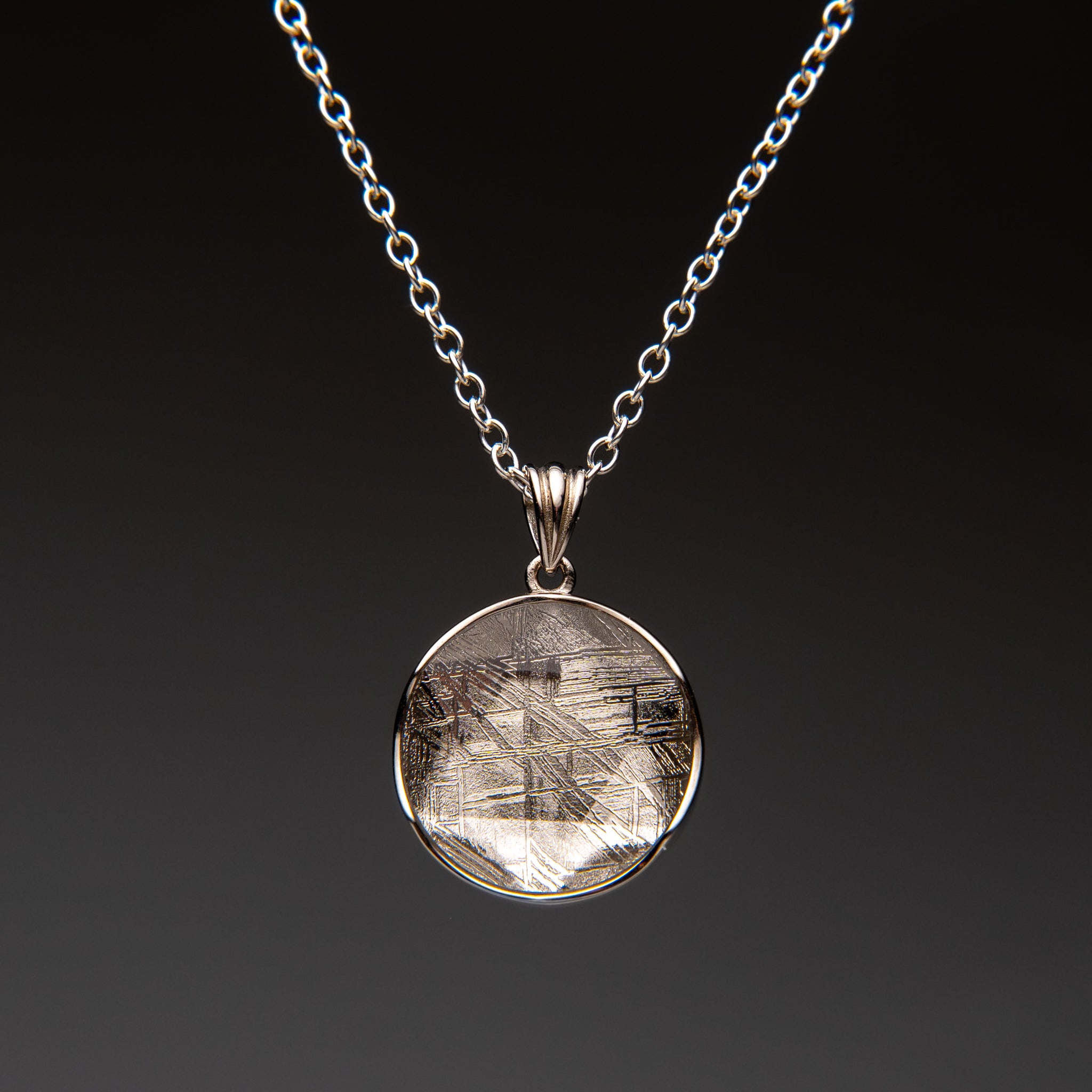 Muonionalusta Meteorite Star of David Pendant (8 grams) with 18" Sterling Silver Chain