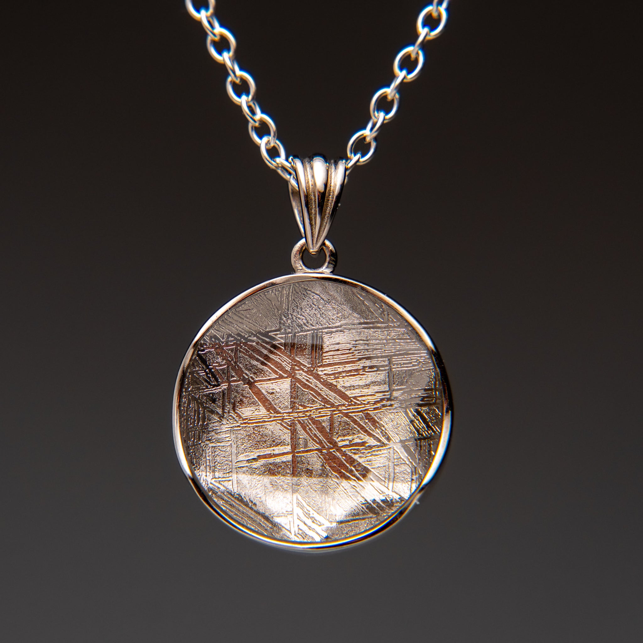 Muonionalusta Meteorite Star of David Pendant (8 grams) with 18" Sterling Silver Chain