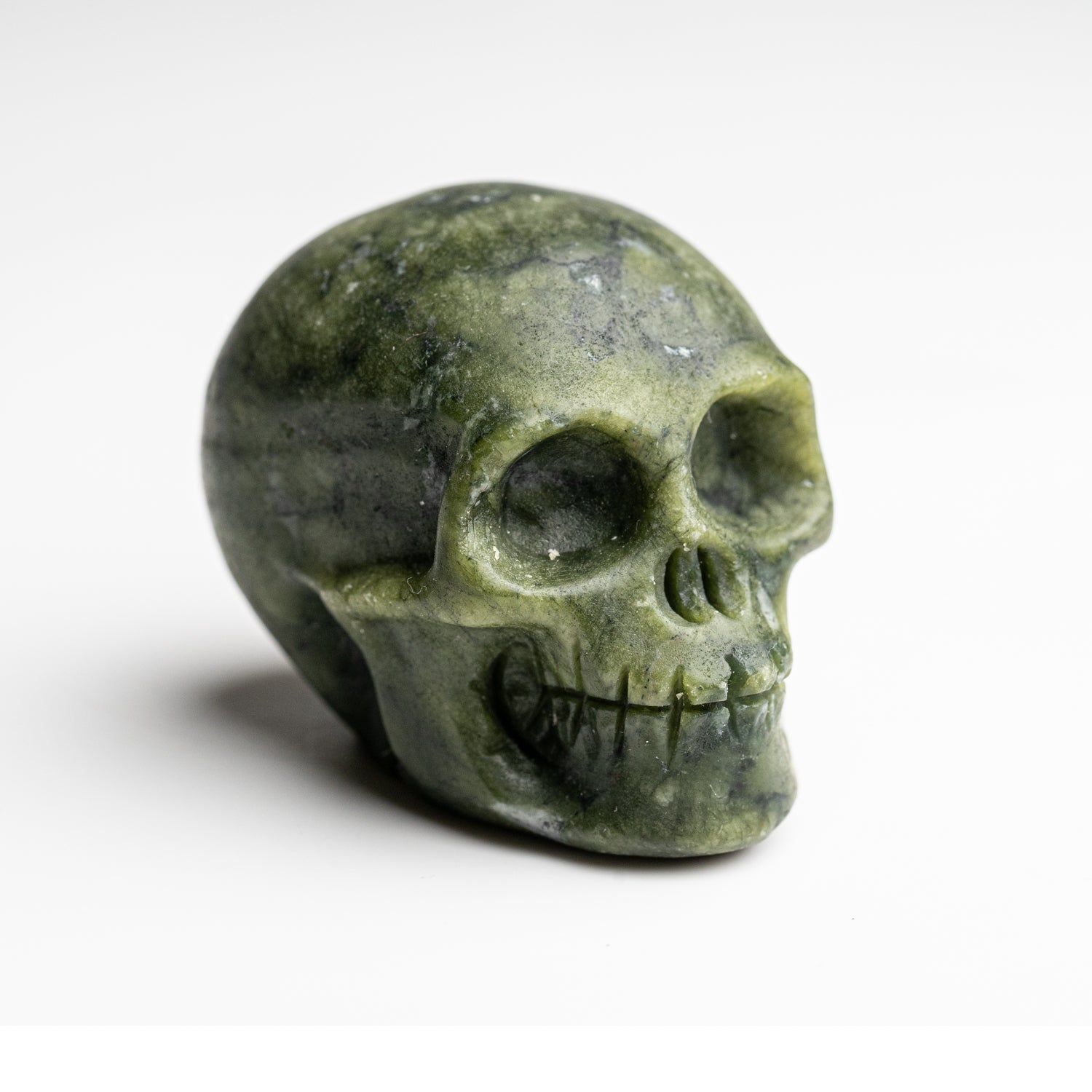 Polished Jade Skull Carving (122.1 grams)