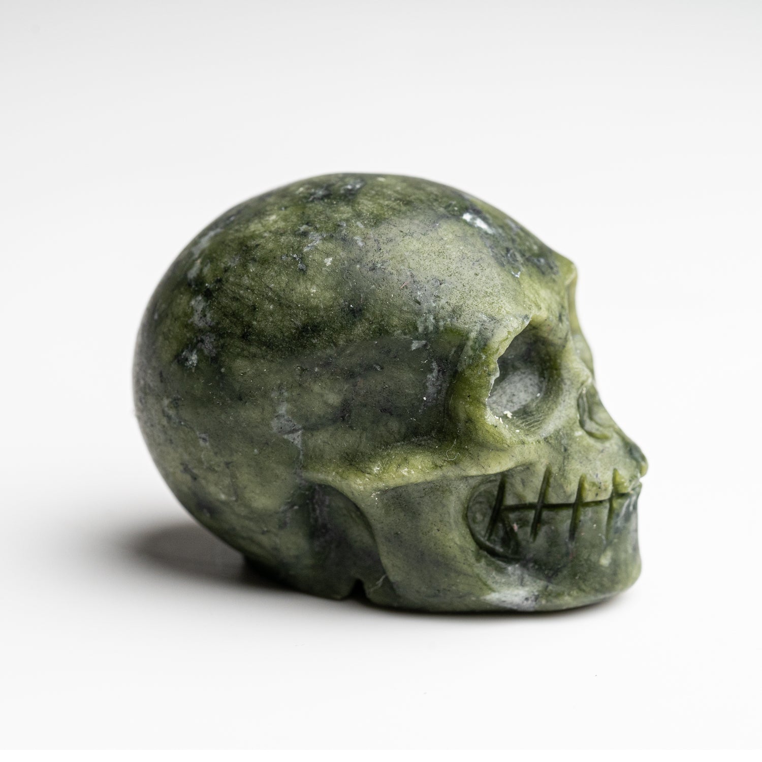 Polished Jade Skull Carving (122.1 grams)