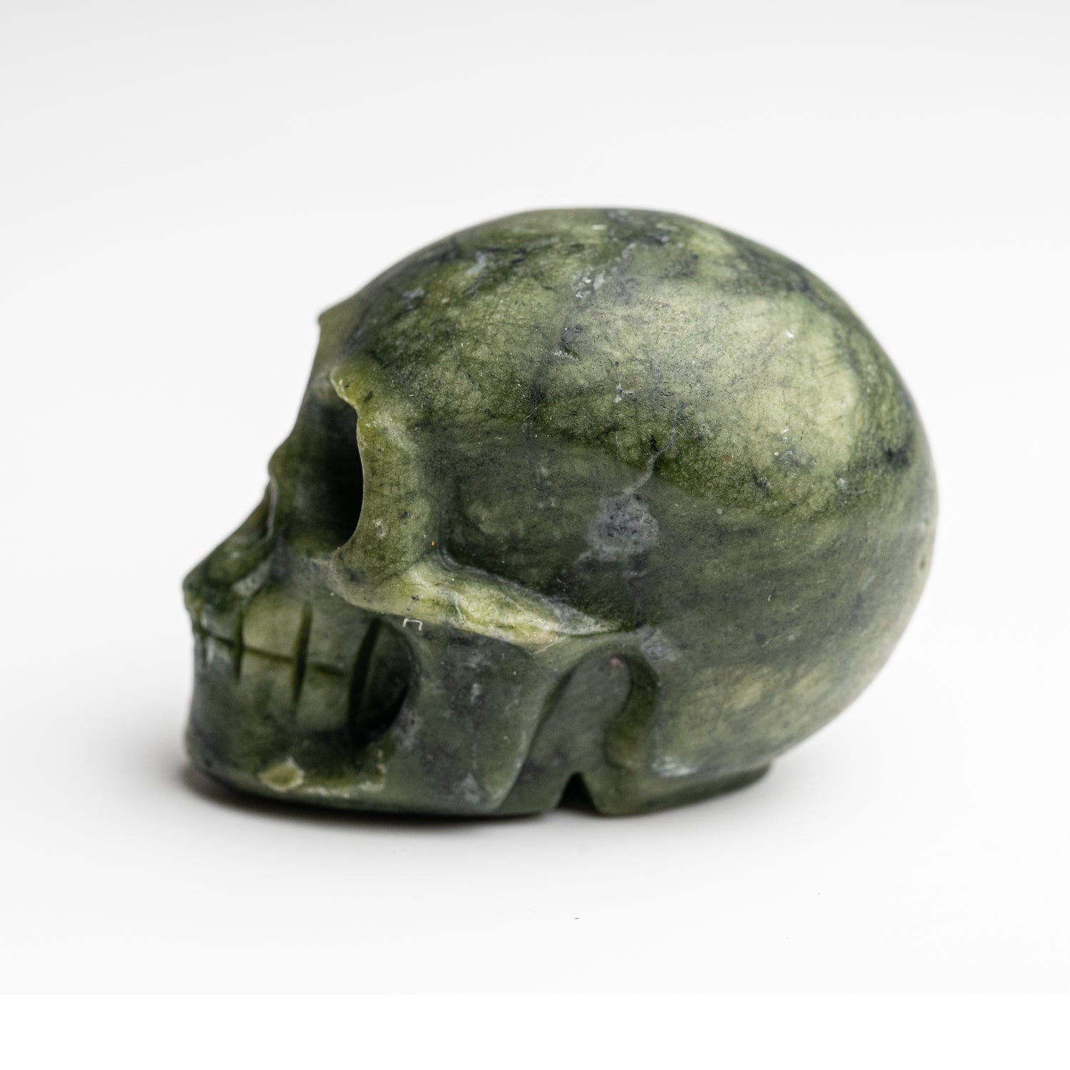 Polished Jade Skull Carving (122.1 grams)