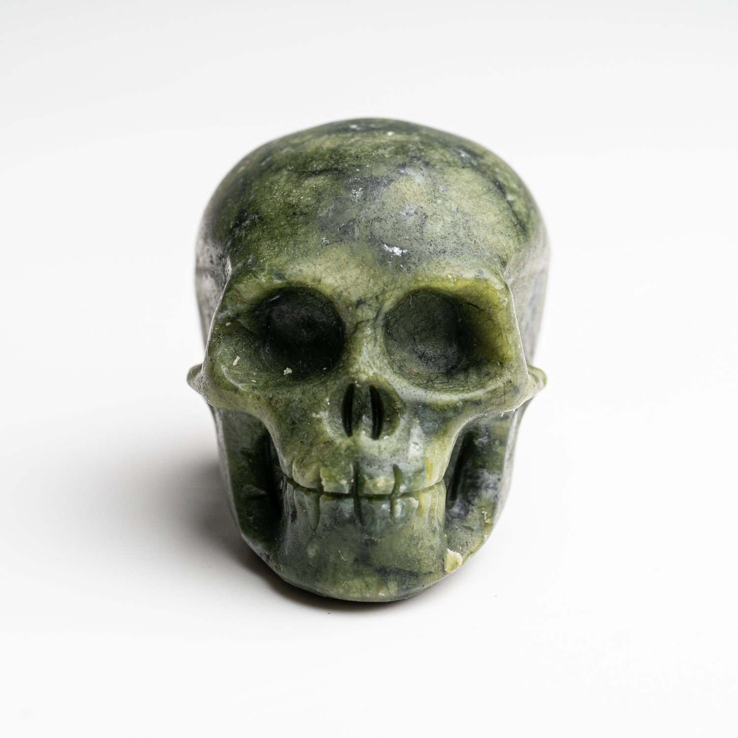 Polished Jade Skull Carving (122.1 grams)