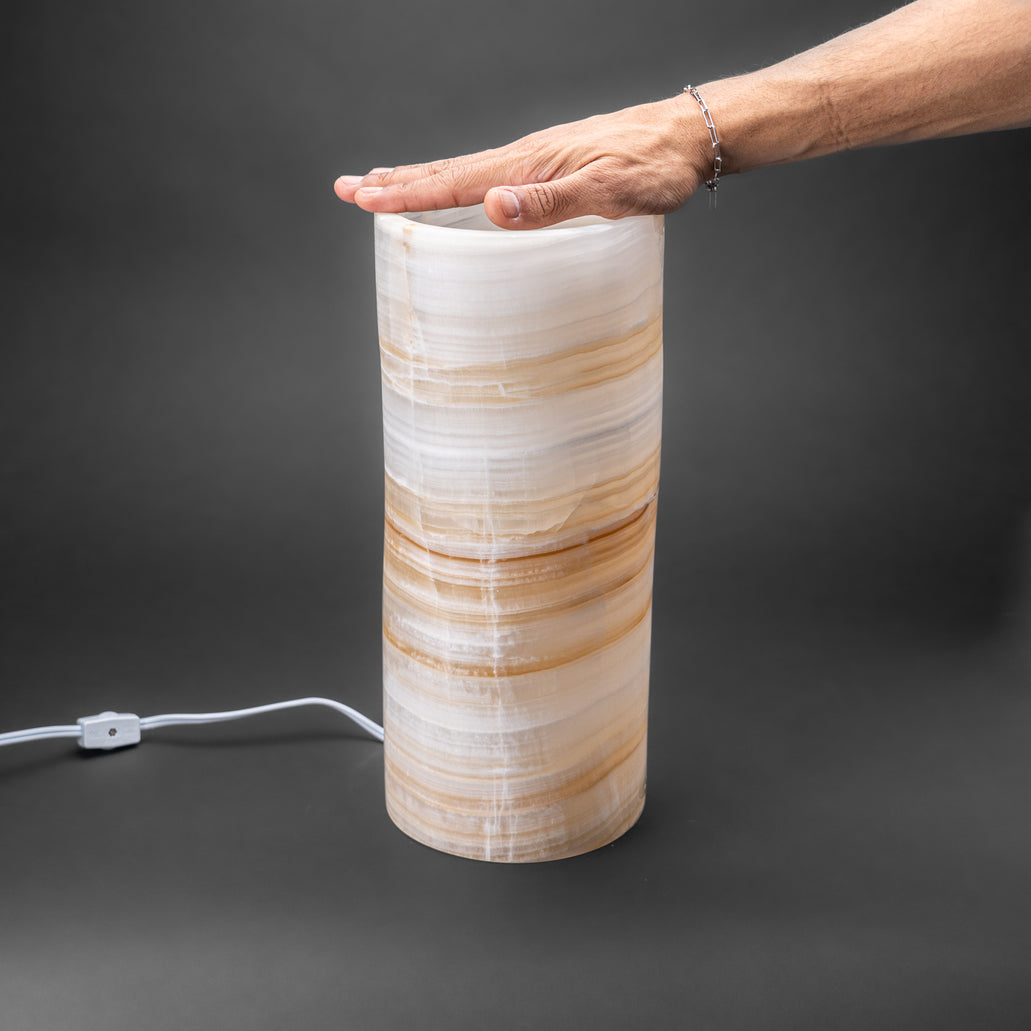 Genuine Round Banded Onyx Lamp (14