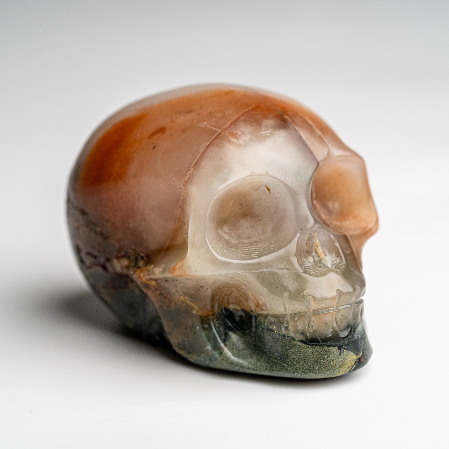 Polished Bloodstone Skull Carving (136.9 grams)