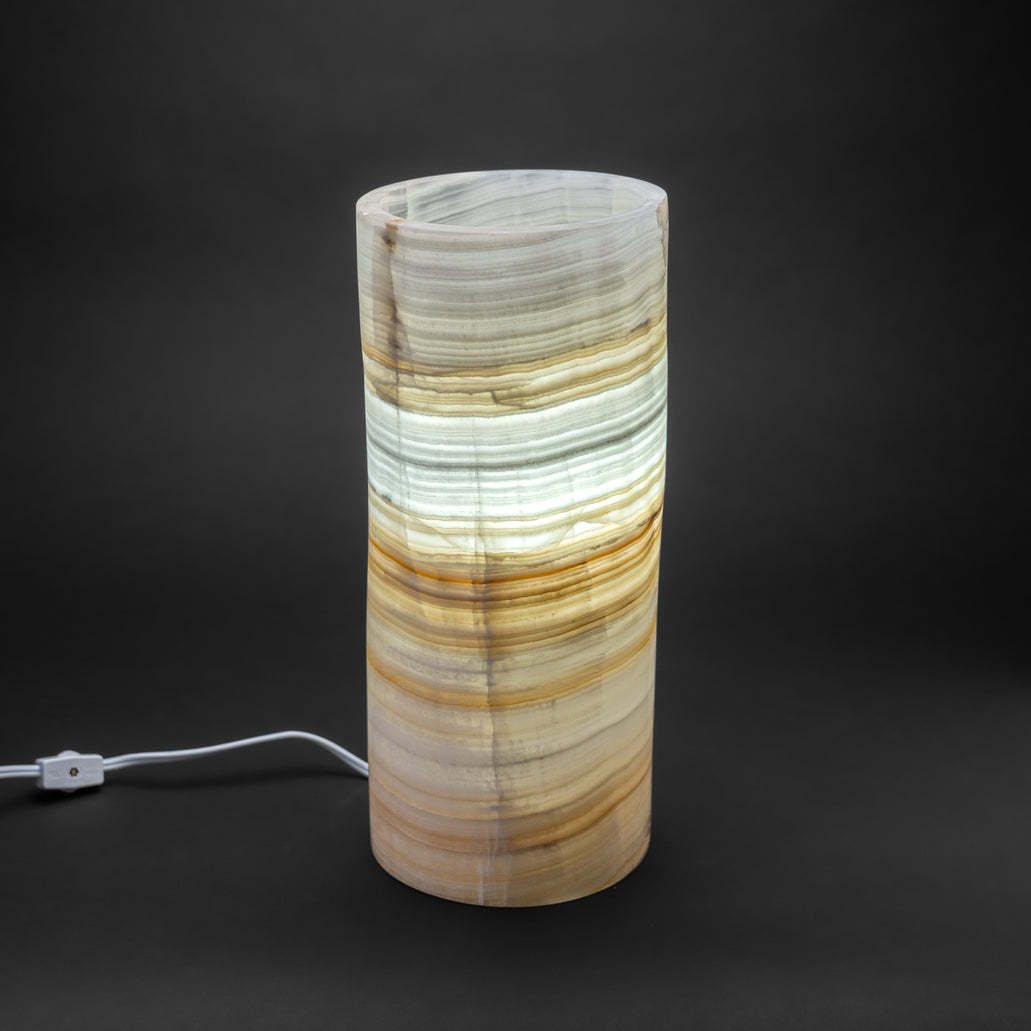 Genuine Round Banded Onyx Lamp (14