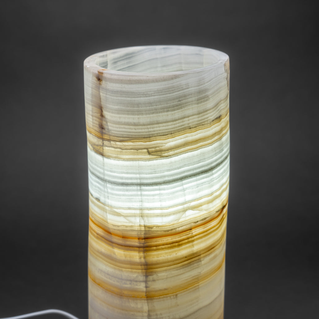 オニキスランプ - ÓNIX LAMP - メキシコ Genuine Round Banded Onyx Lamp (14