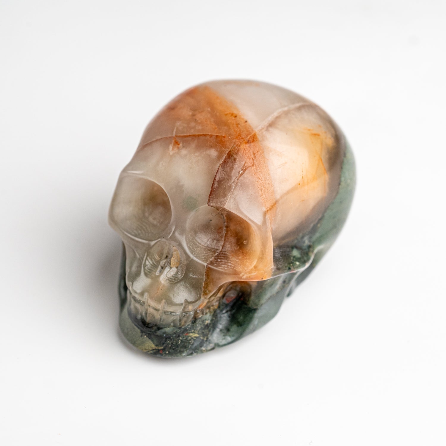 Polished Bloodstone Skull Carving (136.9 grams)