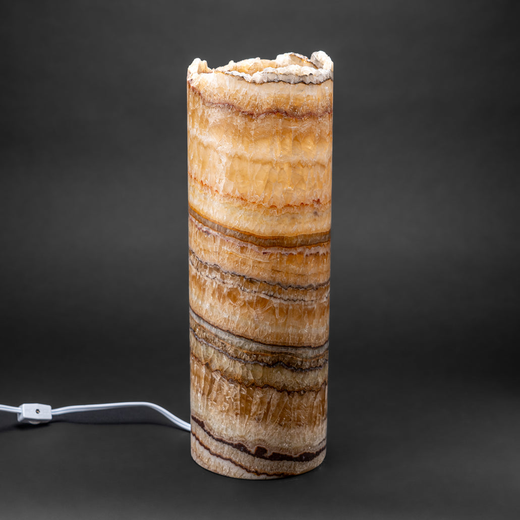 Genuine Round Banded Onyx Lamp (17