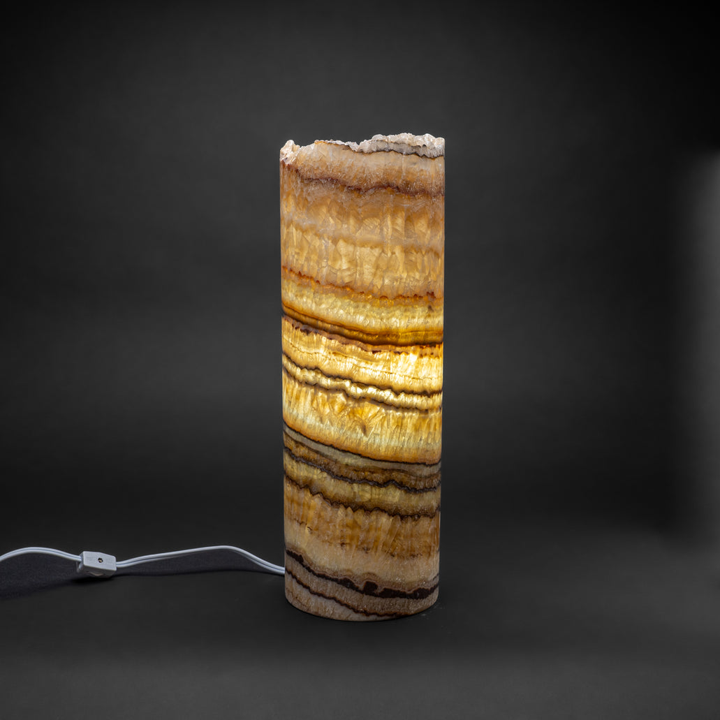 Genuine Round Banded Onyx Lamp (17