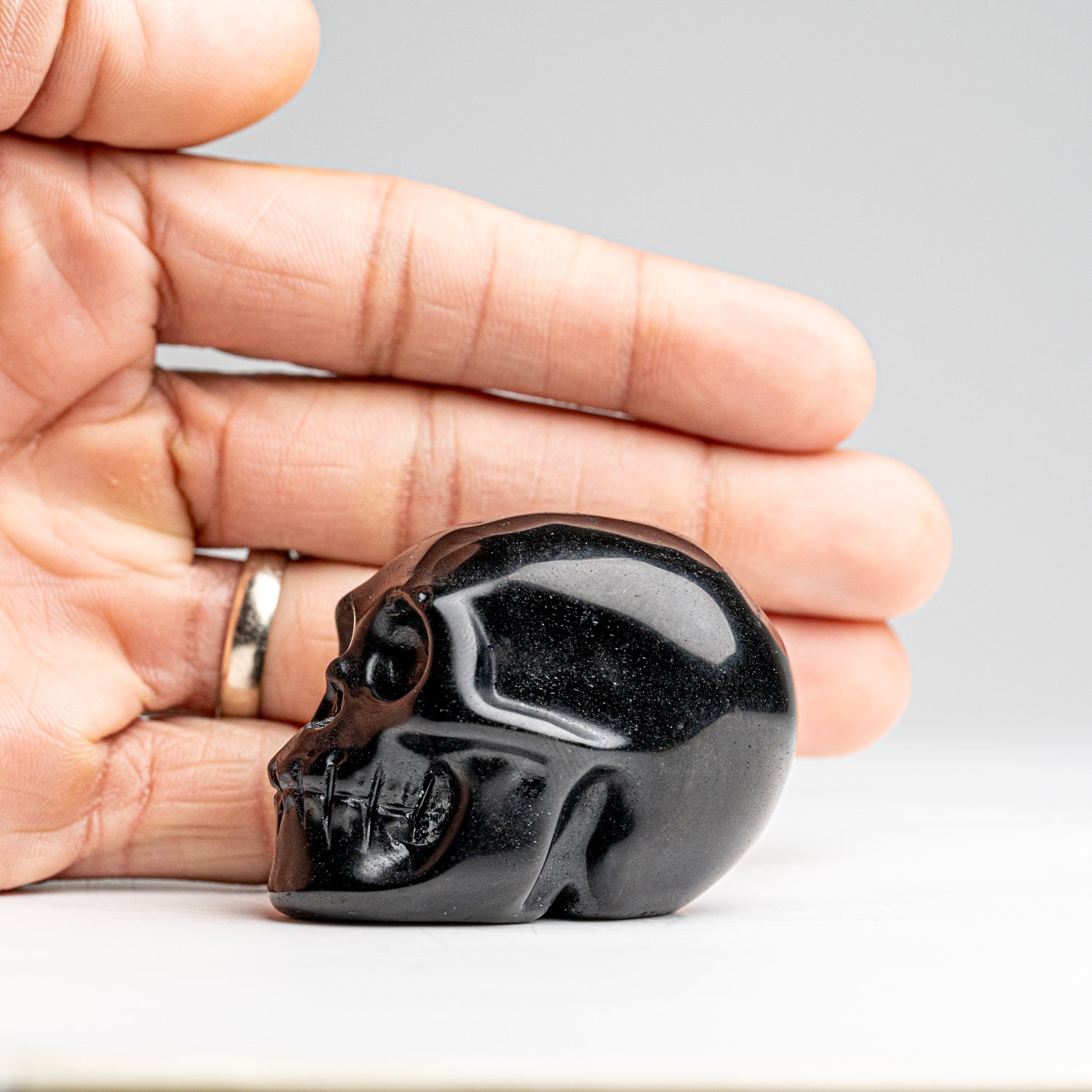 Polished Obsidian Skull Carving (111 grams)