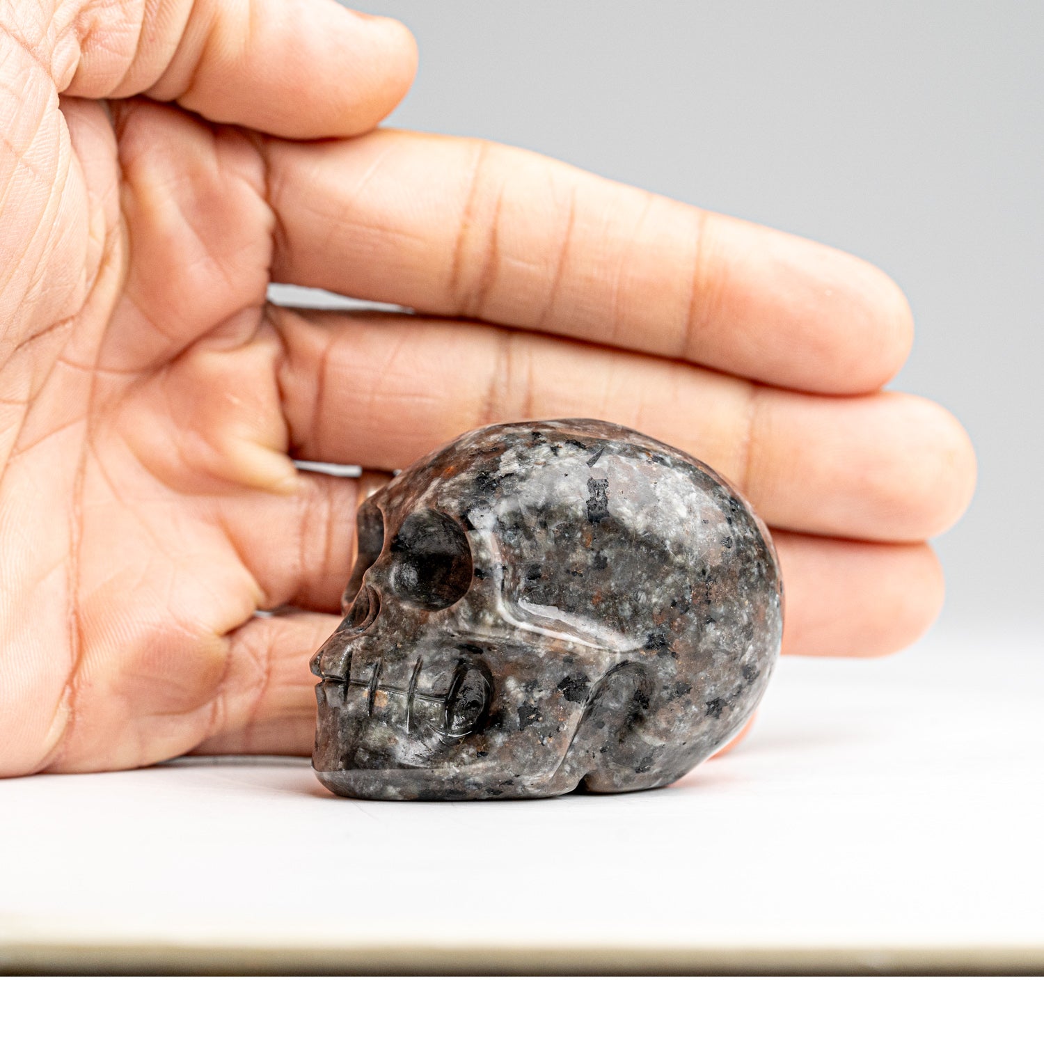 Polished Iolite Skull Carving (132.2 grams)