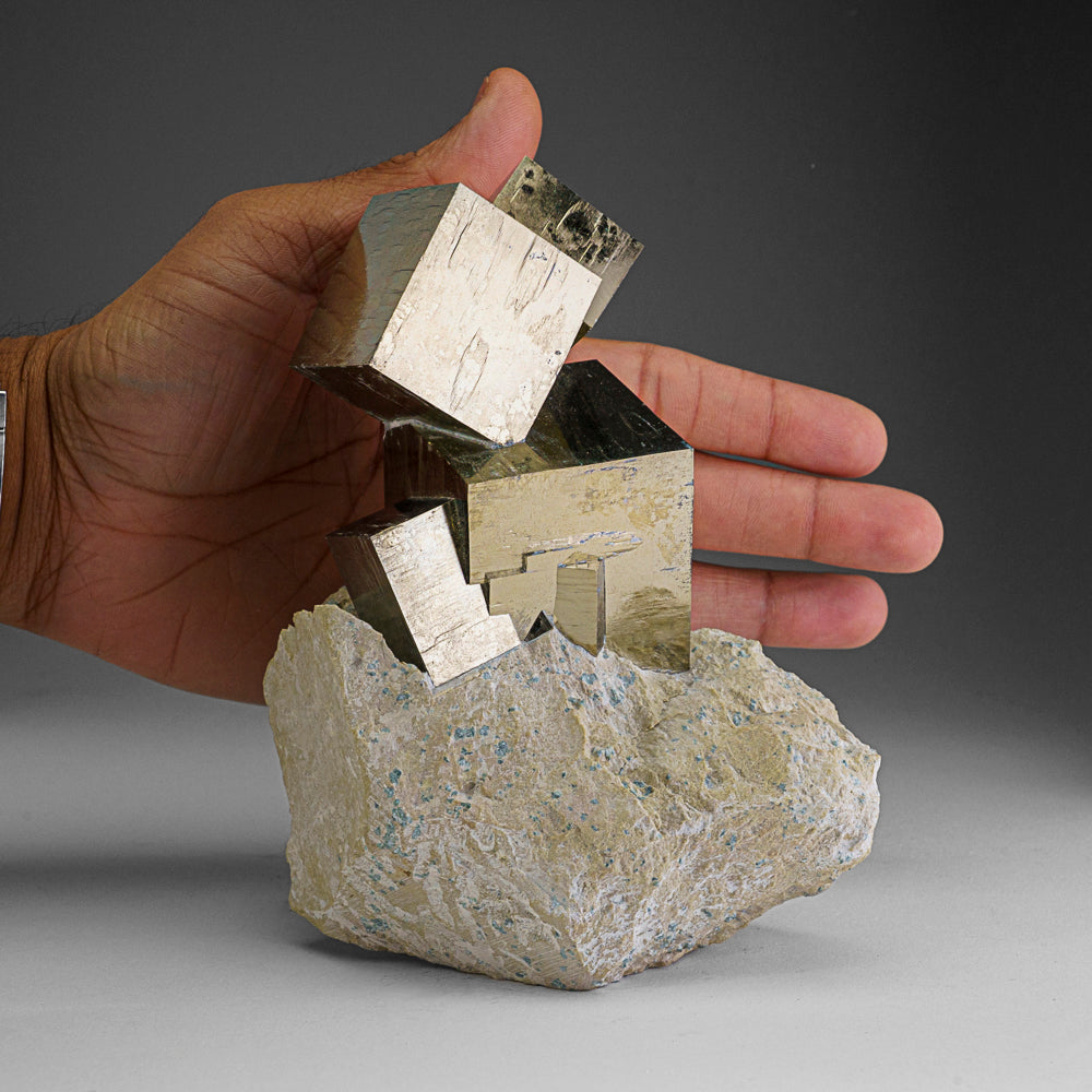 Pyrite Cube on Basalt from Navajún, La Rioja Province, Spain (3.7 lbs)