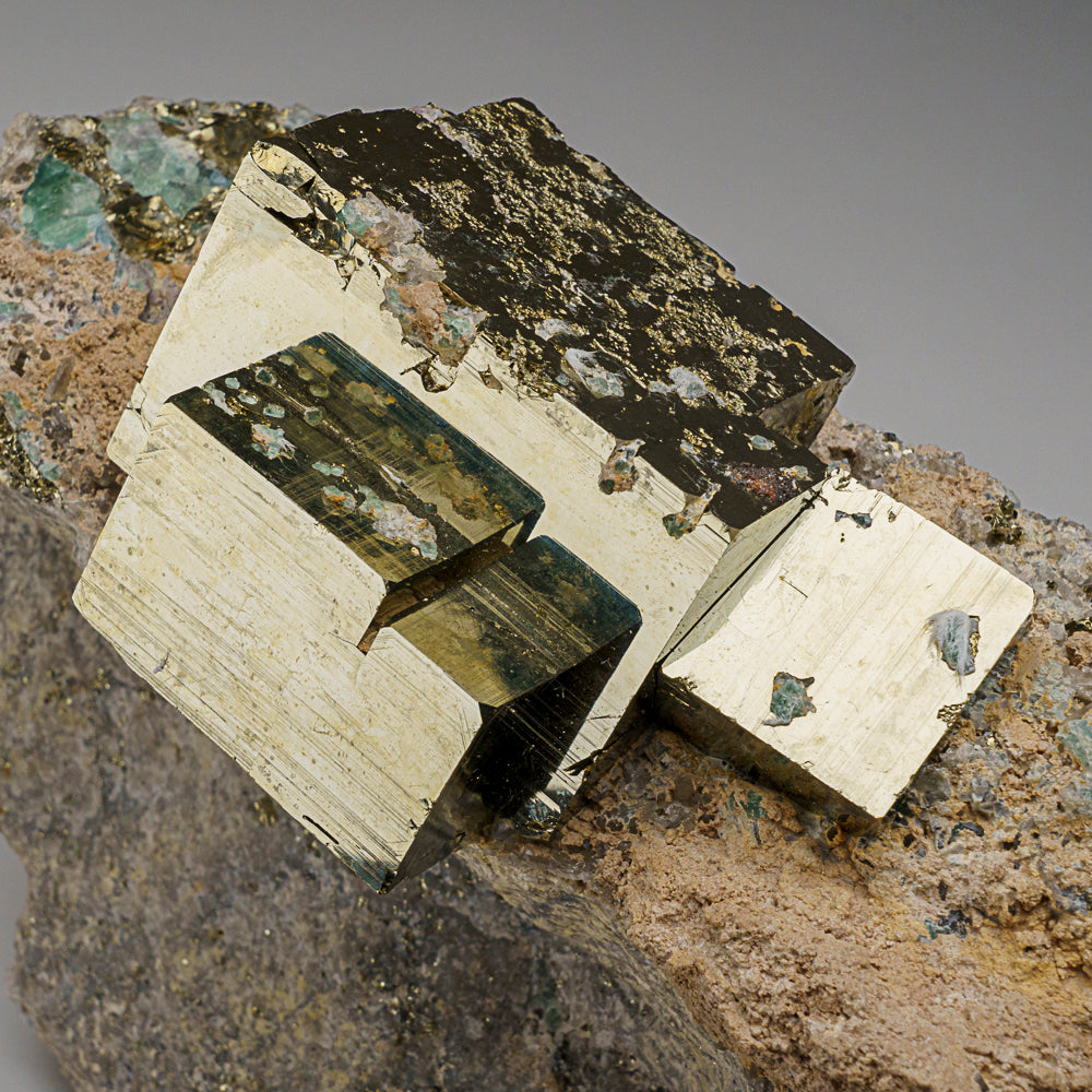 Pyrite Cube on Basalt from Gilman District, Eagle County, Colorado, USA