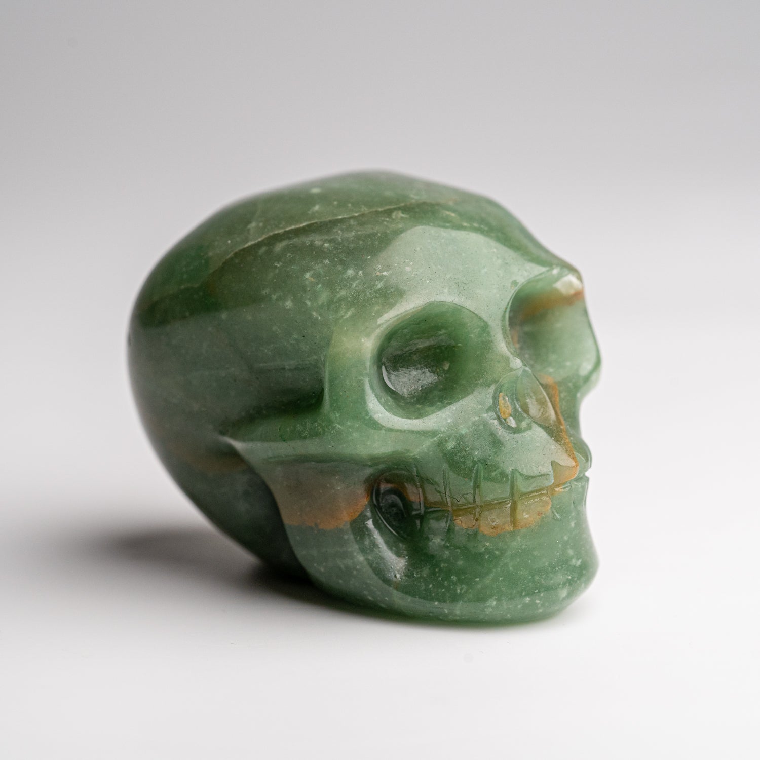 Polished Green Aventurine Skull Carving (134.5 grams)