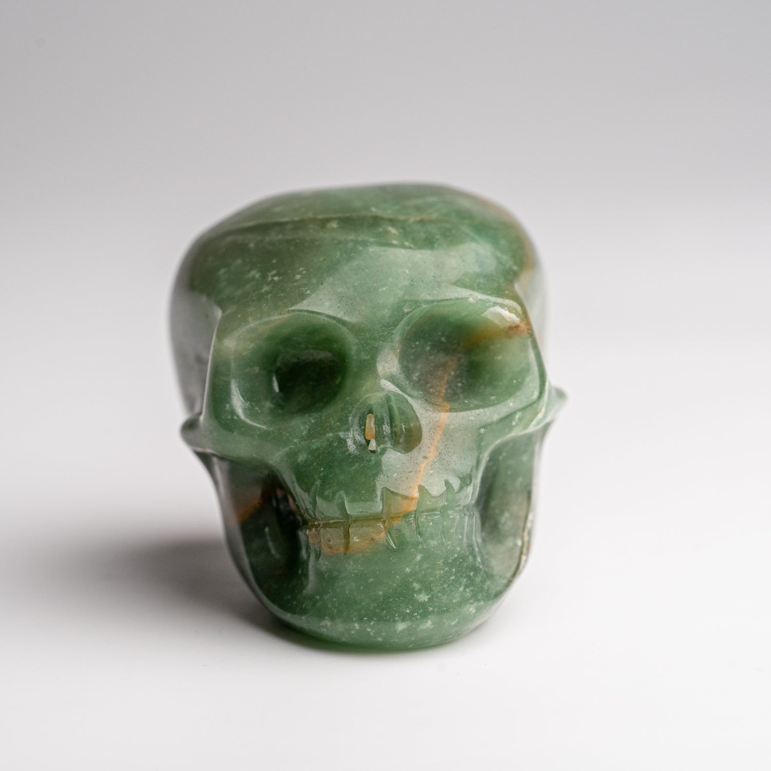 Polished Green Aventurine Skull Carving (134.5 grams)