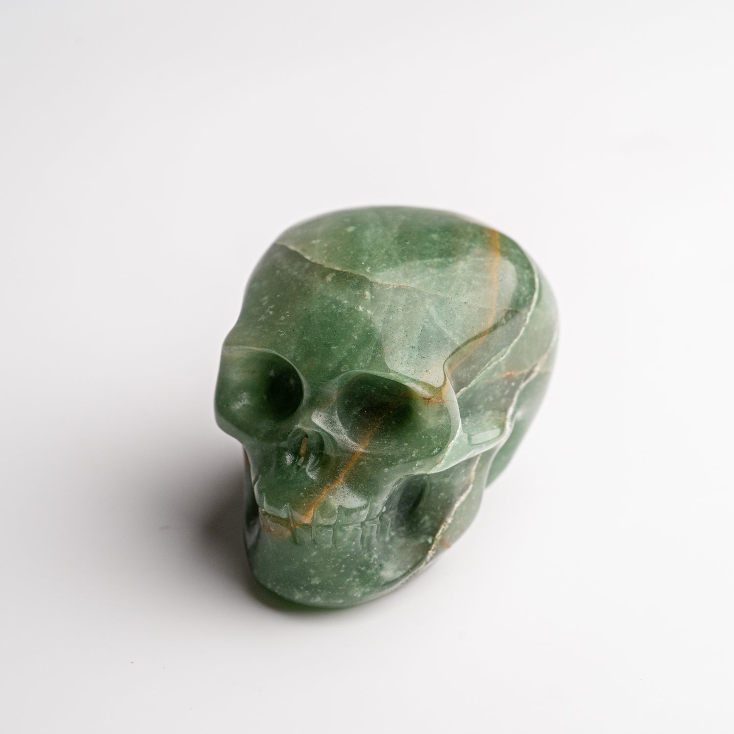 Polished Green Aventurine Skull Carving (134.5 grams)