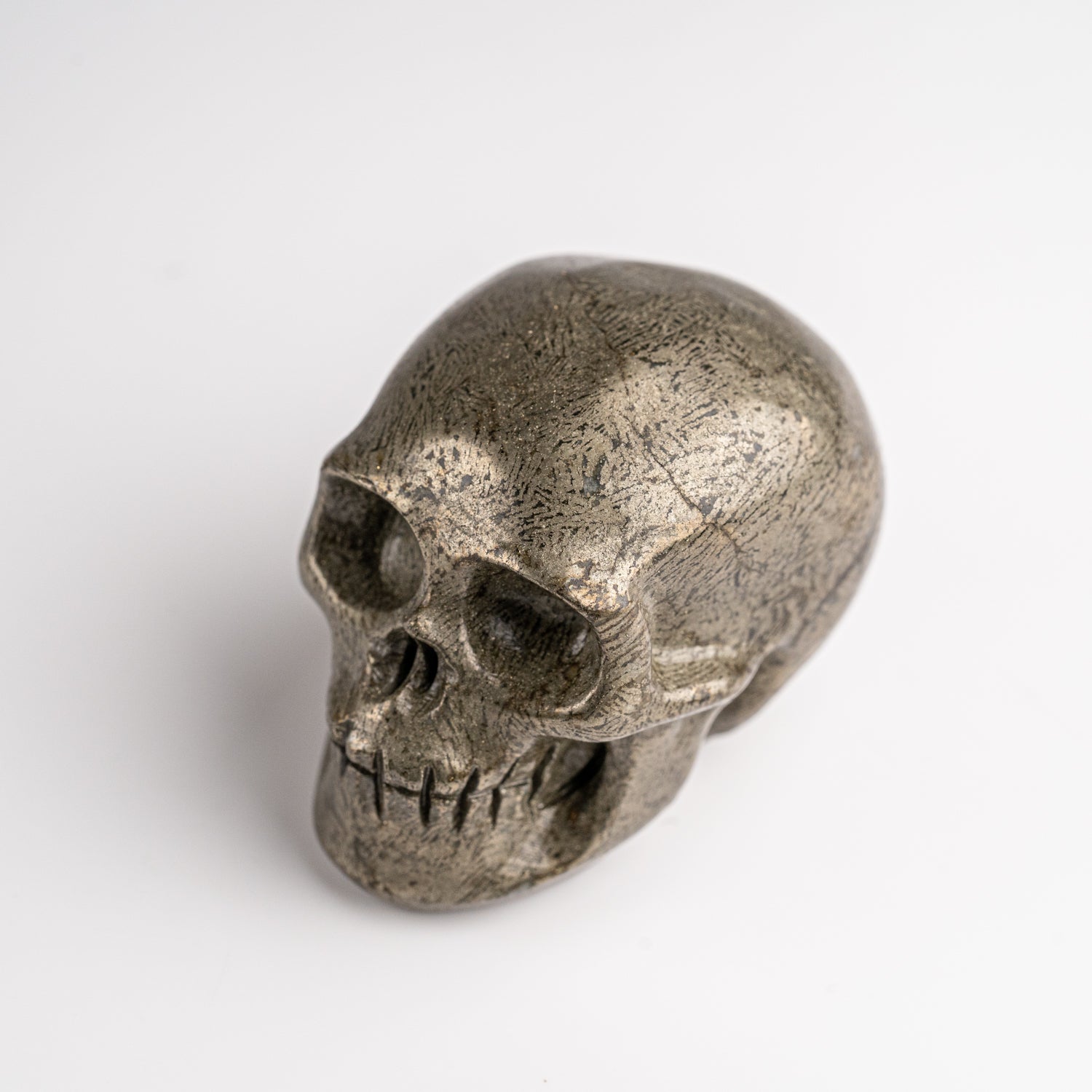 Polished Pyrite Skull Carving (208.8 grams)