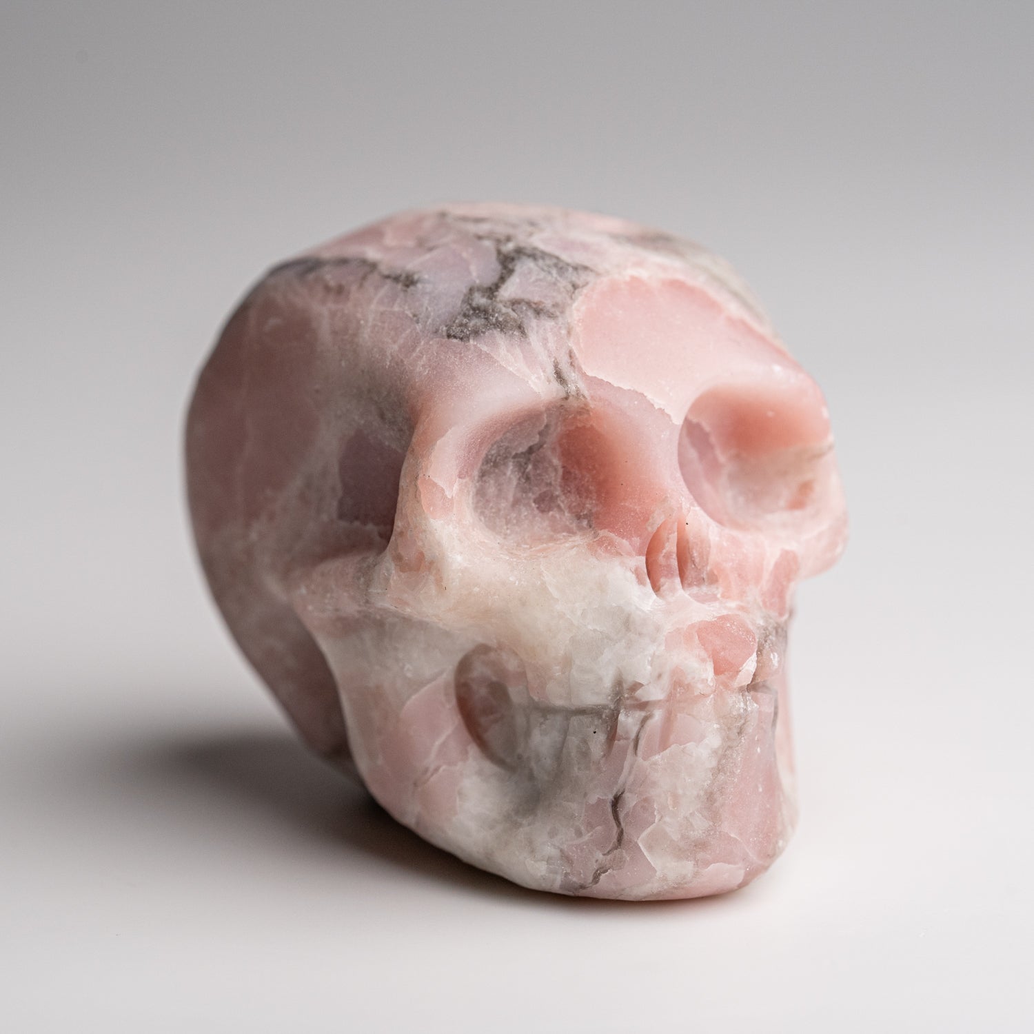 Polished Pink Opal Skull Carving (121.9 grams)