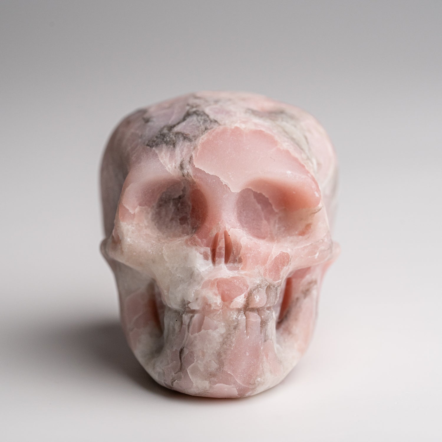 Polished Pink Opal Skull Carving (121.9 grams)