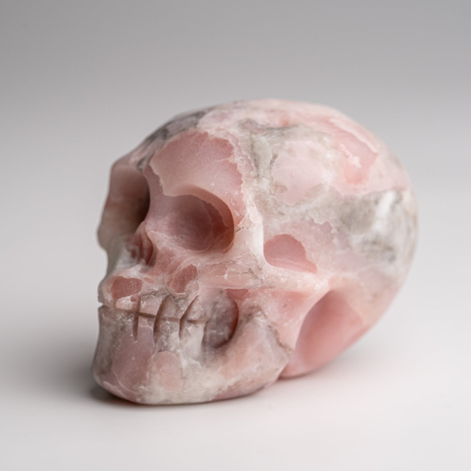 Polished Pink Opal Skull Carving (121.9 grams)