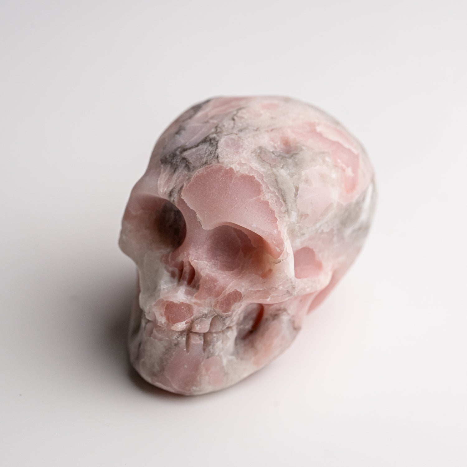 Polished Pink Opal Skull Carving (121.9 grams)