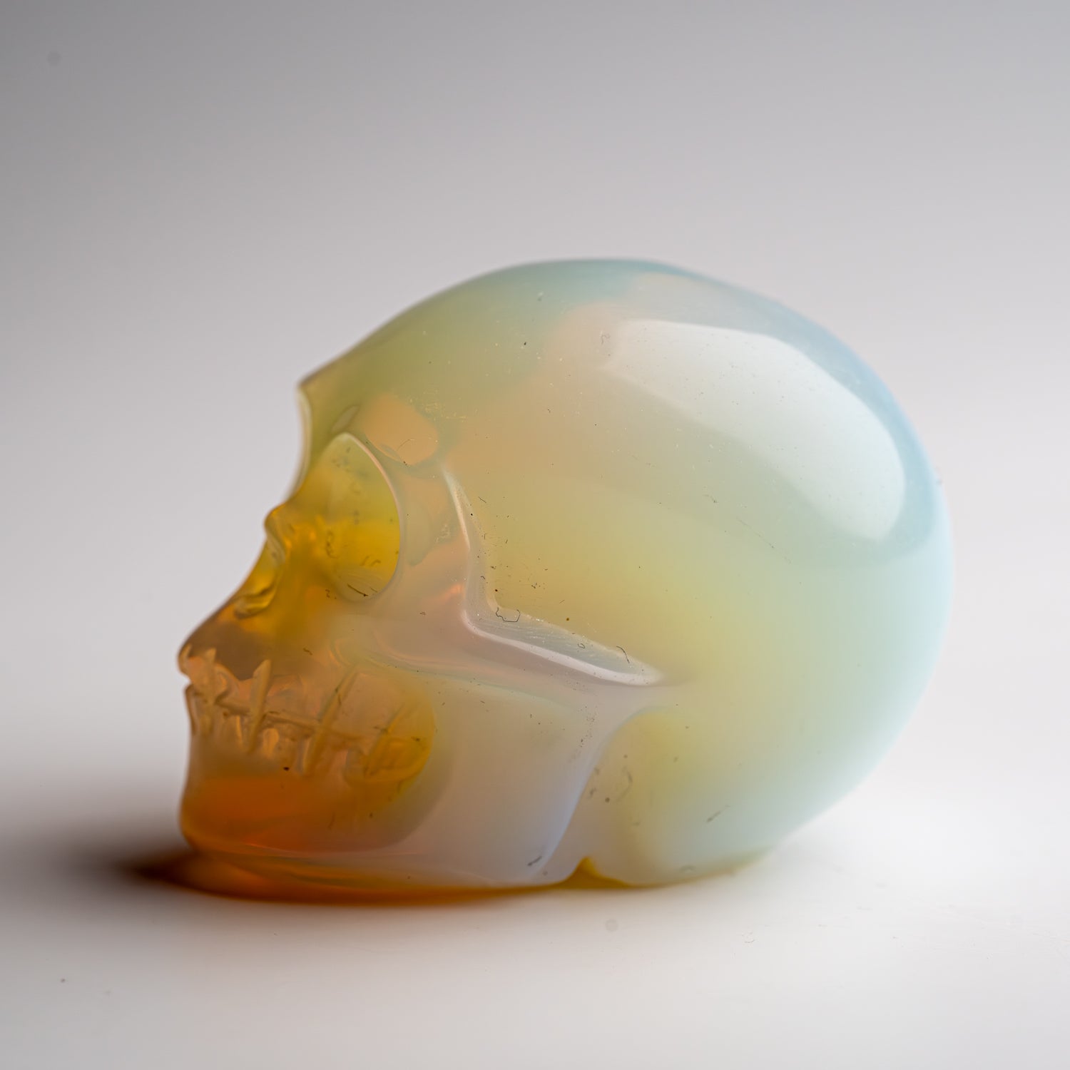 Polished Opalite Skull Carving (129.4 grams)