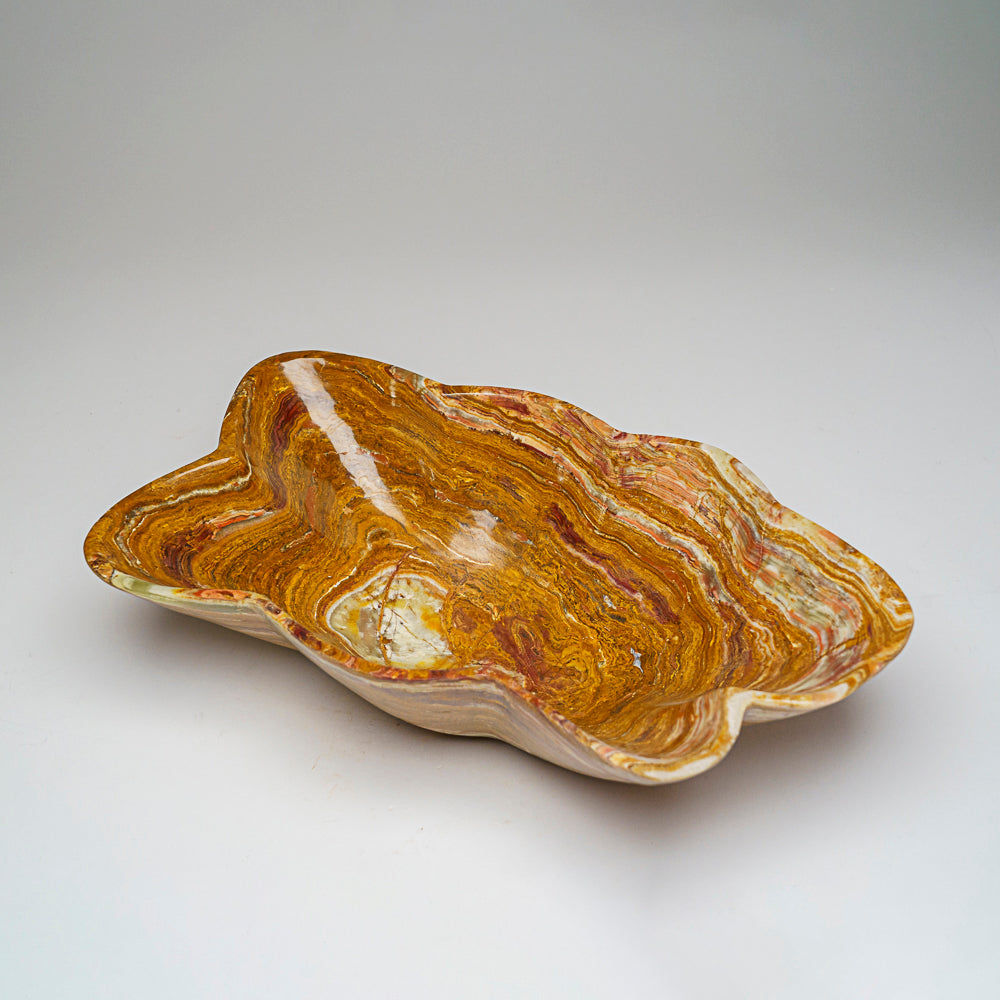 Genuine Polished Honey Brown Onyx Bowl from Mexico (6.5 lbs)
