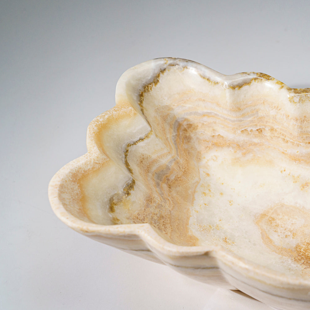 Genuine Polished White Banded Onyx Bowl from Pakistan (7.5 lbs)