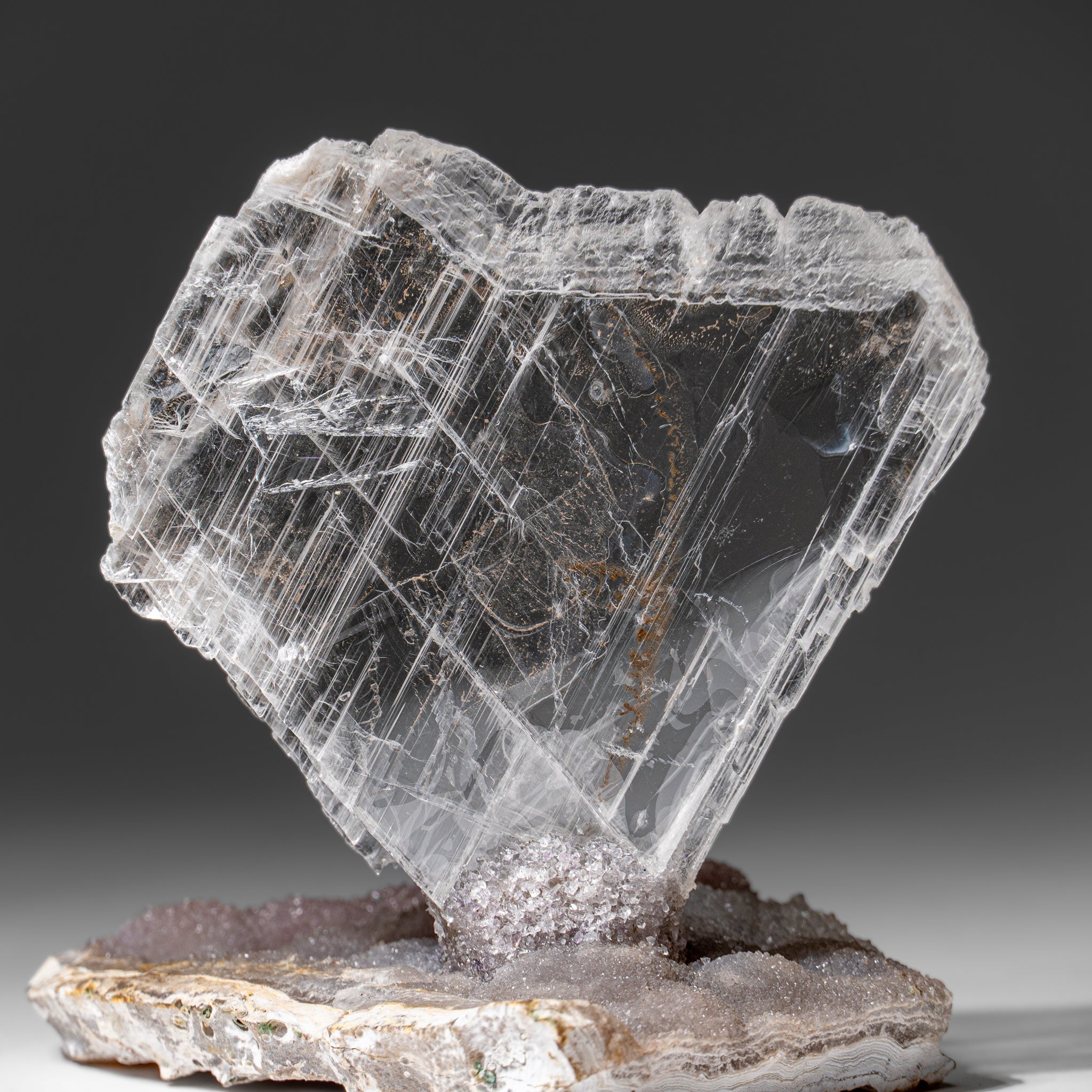 Gypsum Var. Selenite on Matrix from Rio Grande do Sul, Brazil (316.4 grams)