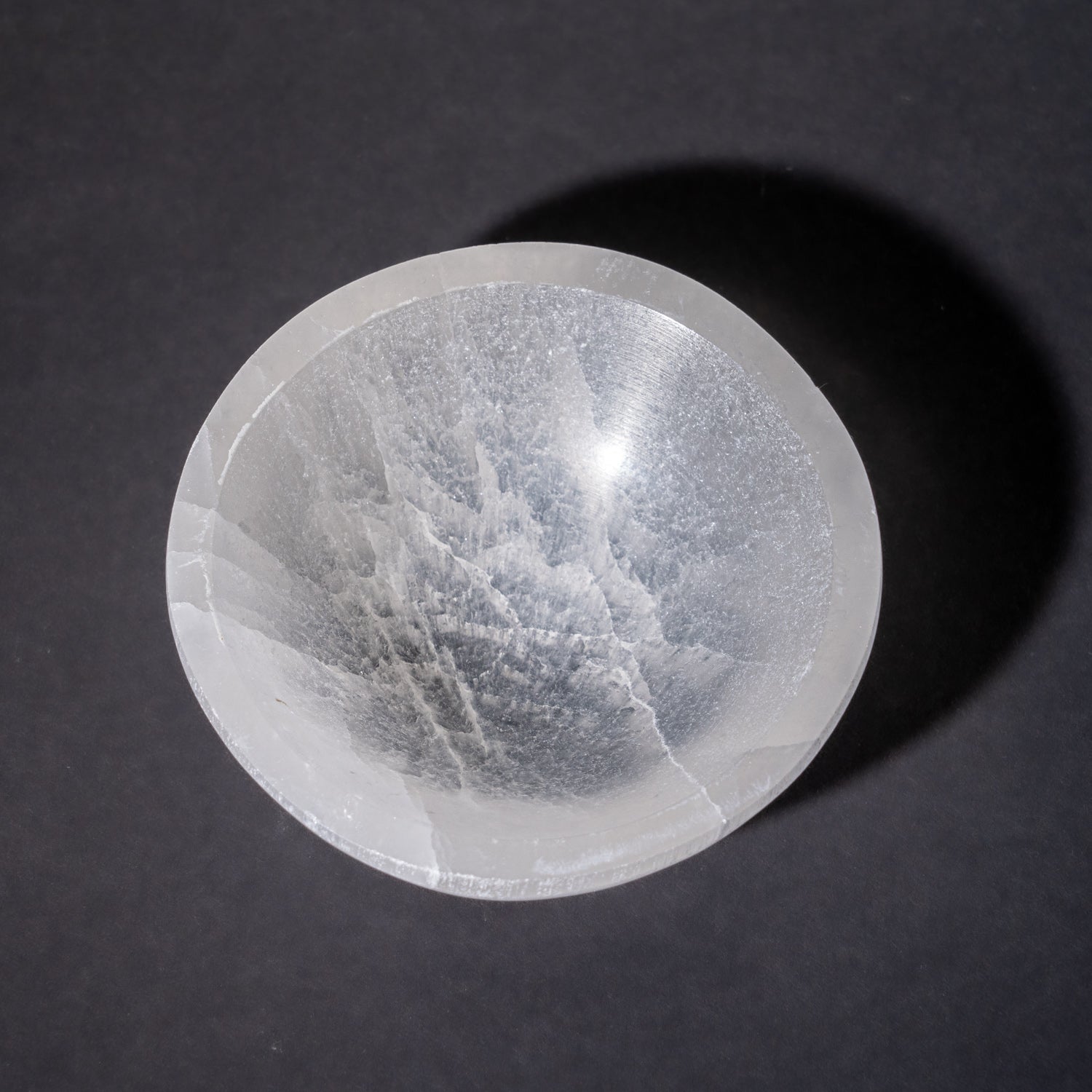 Genuine Selenite Polished Round Bowl (325.9 grams)