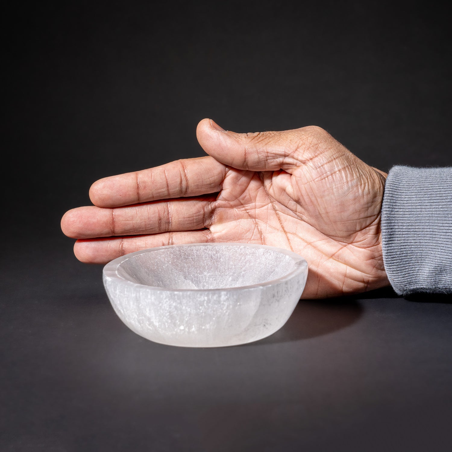 Genuine Selenite Polished Round Bowl (325.9 grams)