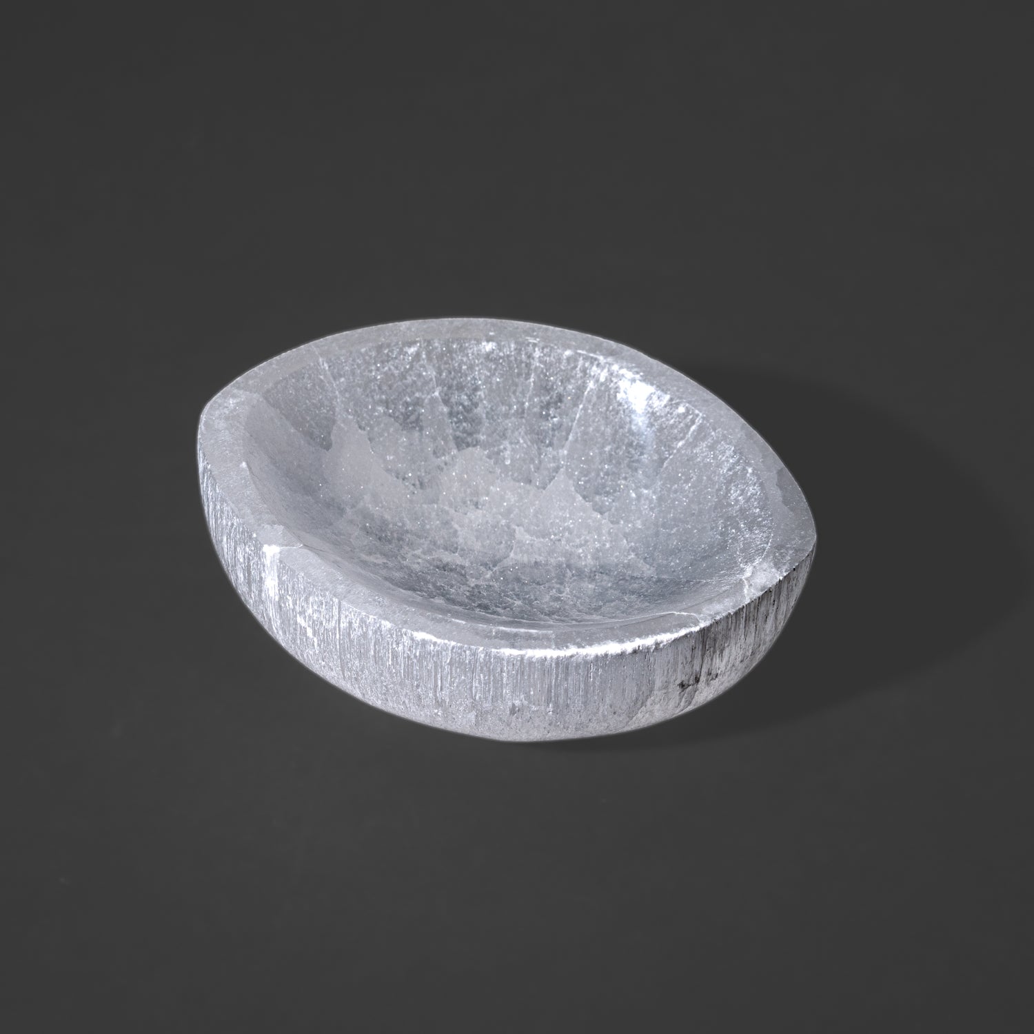 Genuine Polished Selenite Oval Bowl (378.2 grams)