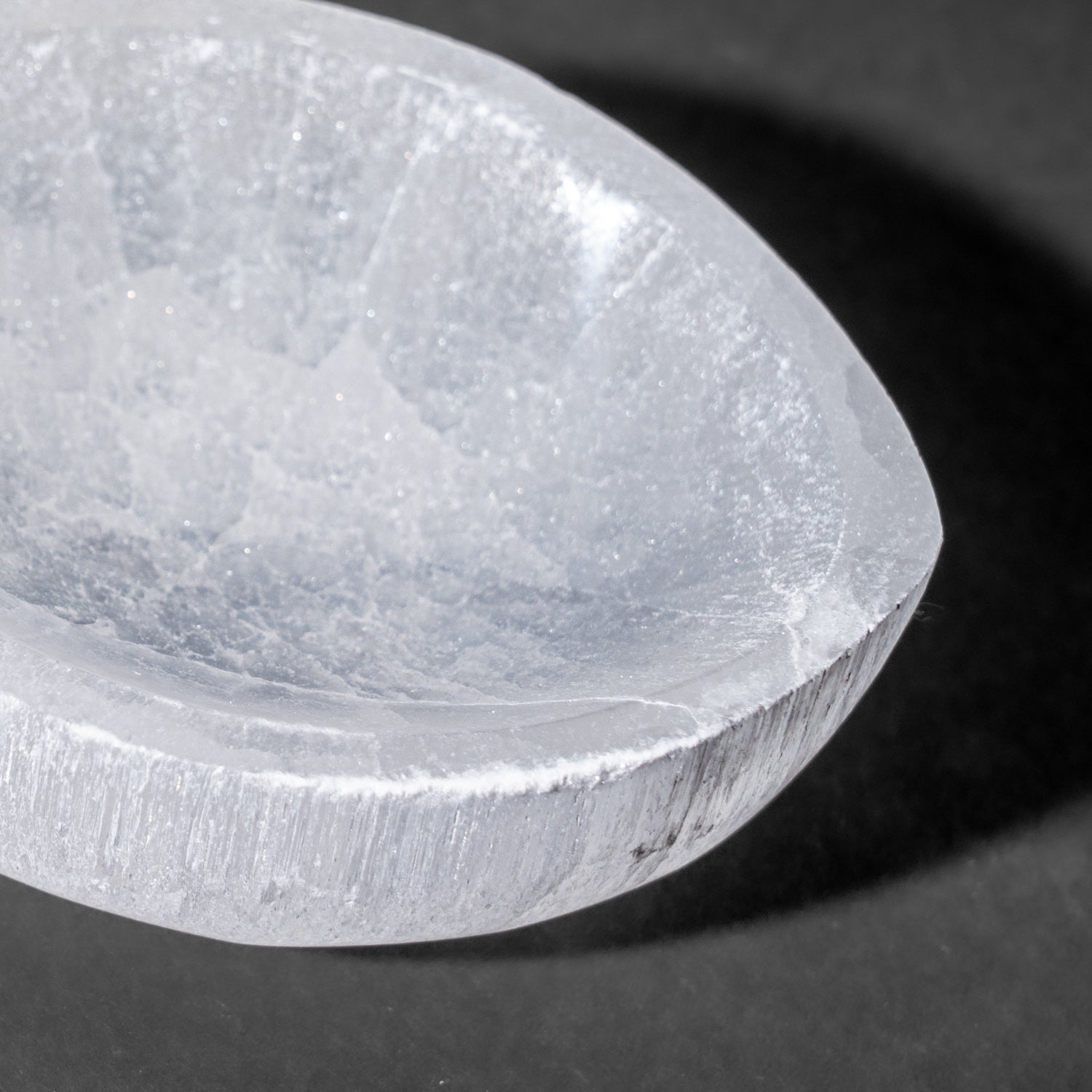 Genuine Polished Selenite Oval Bowl (378.2 grams)