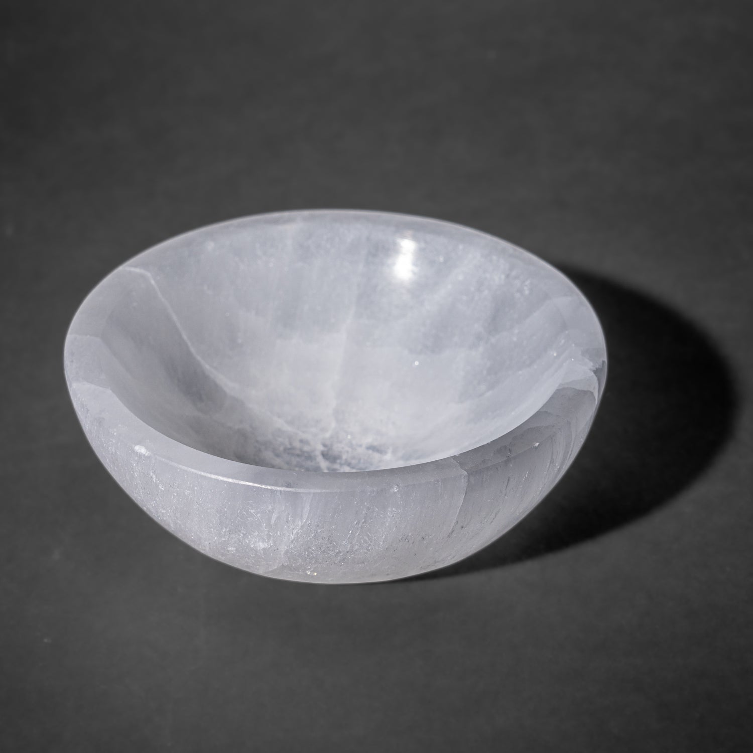 Genuine Polished Selenite Round Bowl (1.4 lbs)