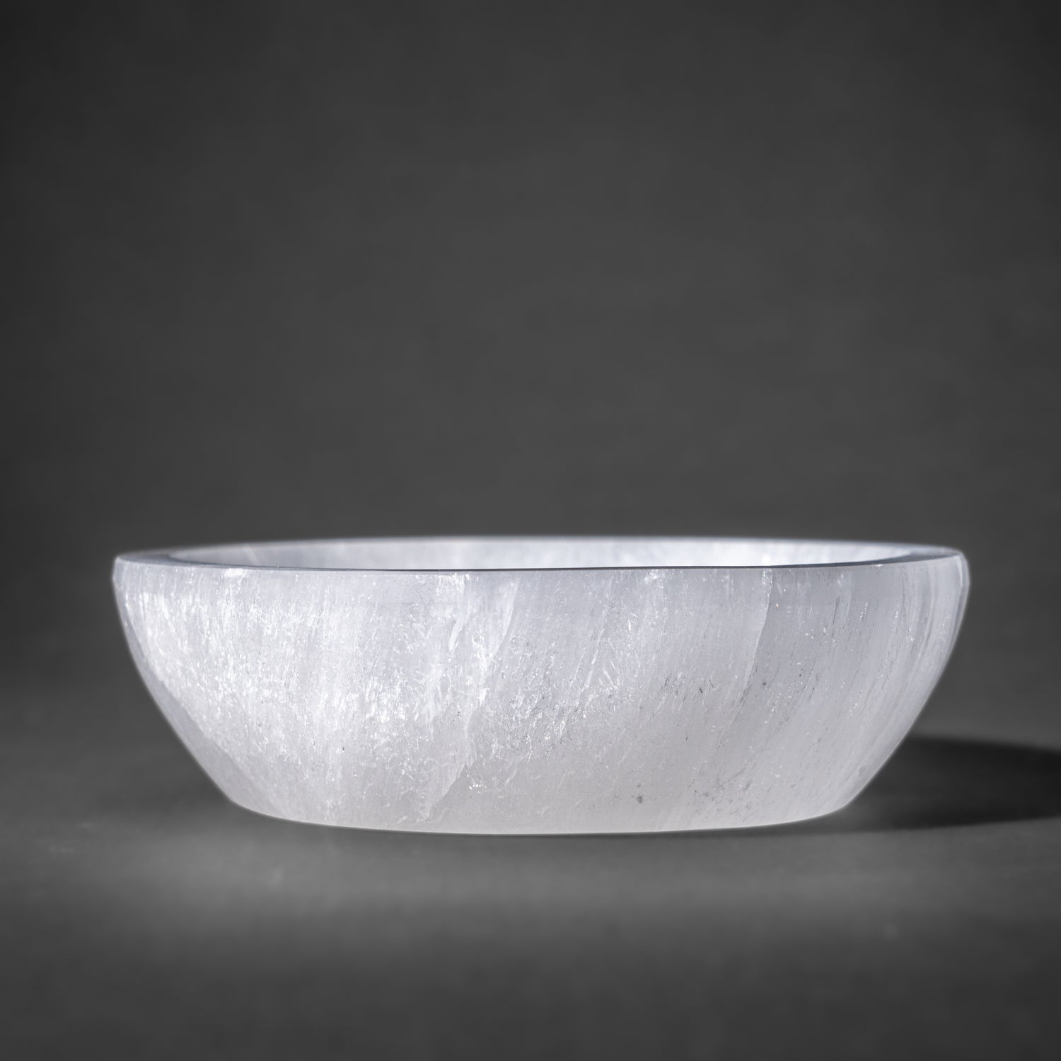 Genuine Polished Selenite Round Bowl (1.4 lbs)