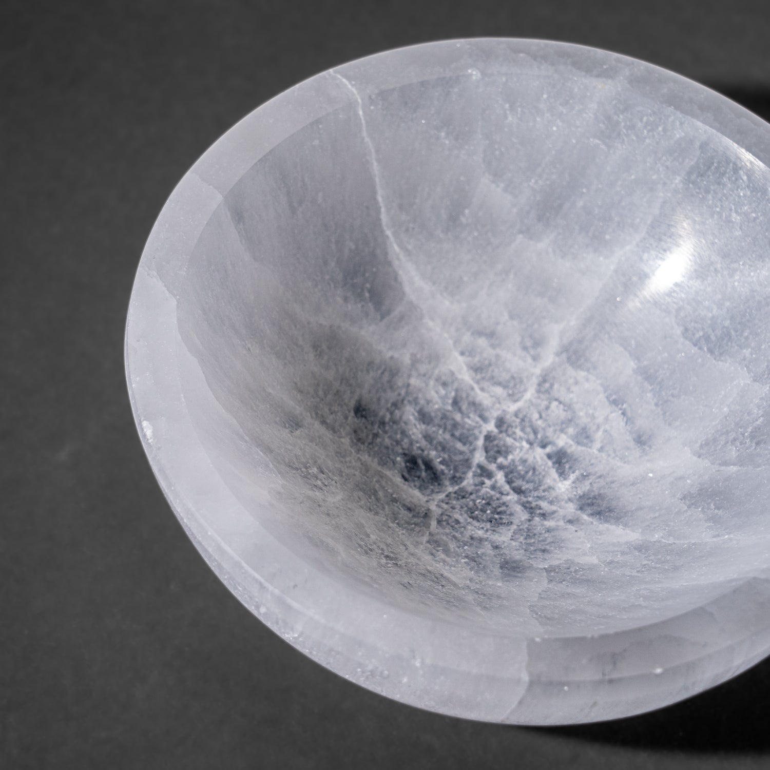 Genuine Polished Selenite Round Bowl (1.4 lbs)