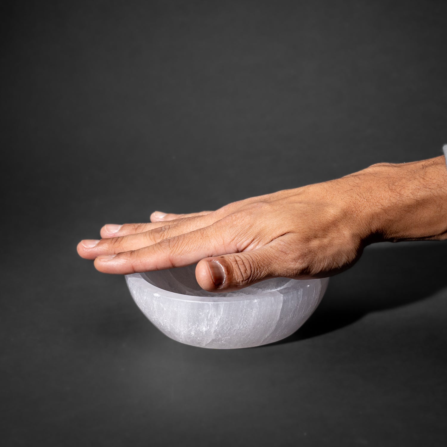 Genuine Polished Selenite Round Bowl (1.4 lbs)