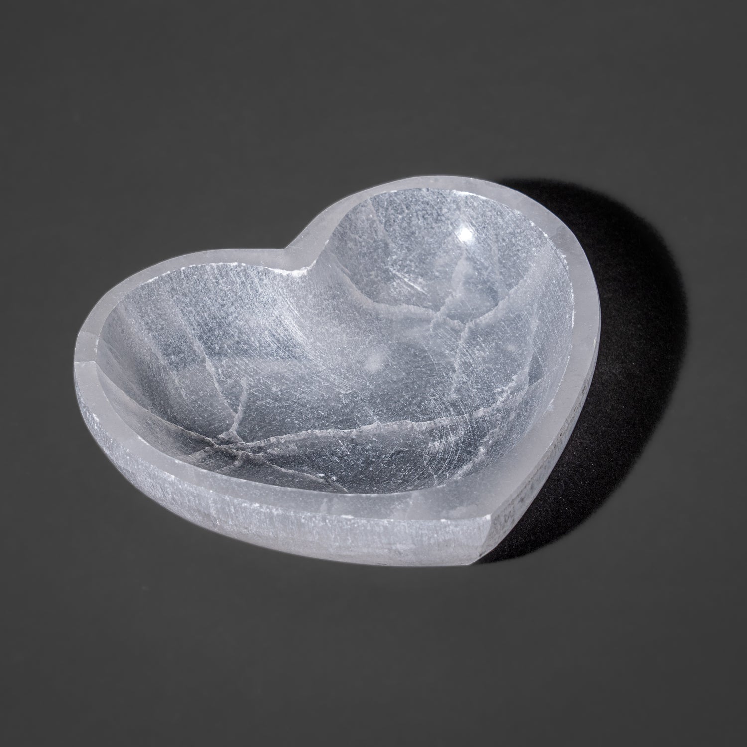 Genuine Polished Selenite Medium Heart Bowl