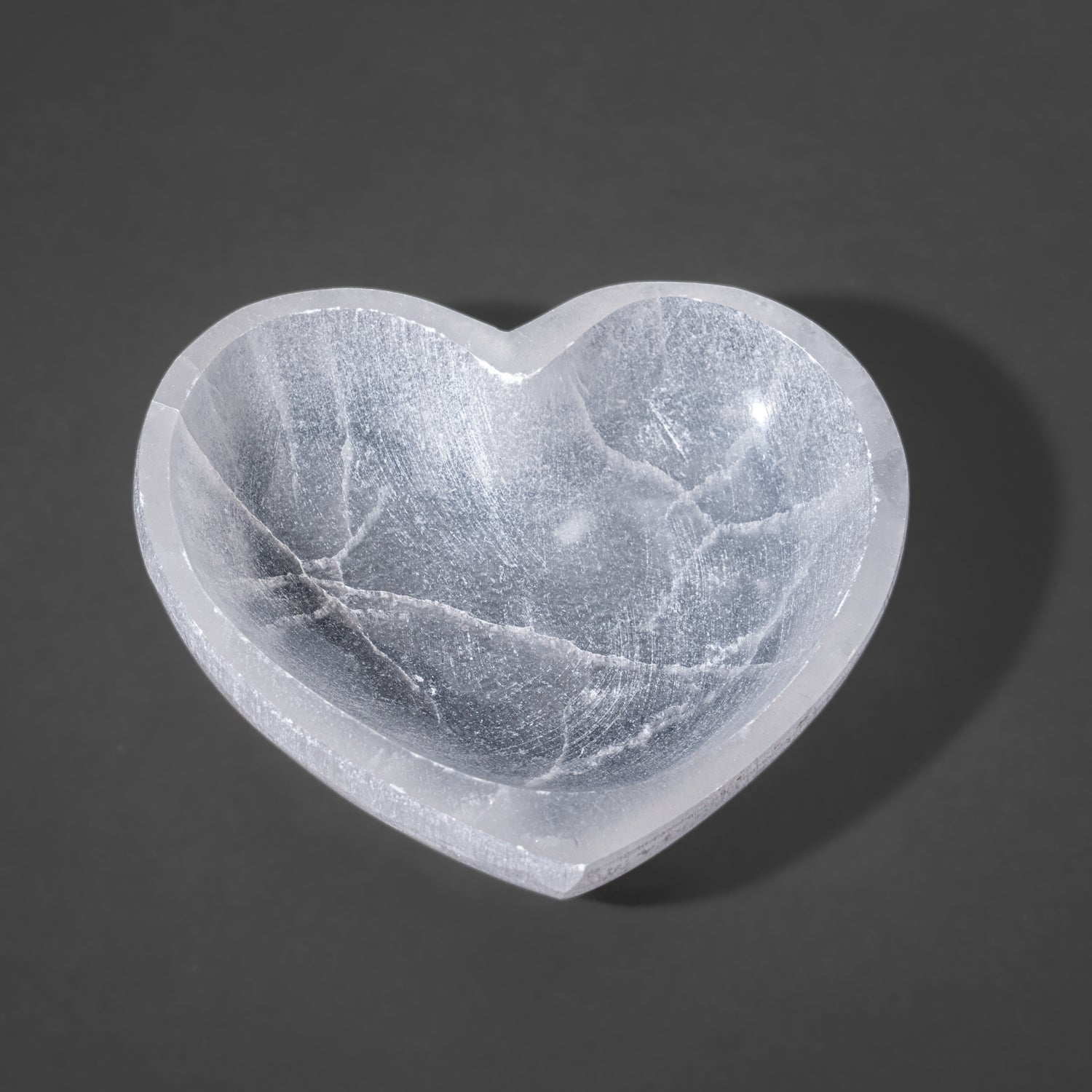 Genuine Polished Selenite Medium Heart Bowl