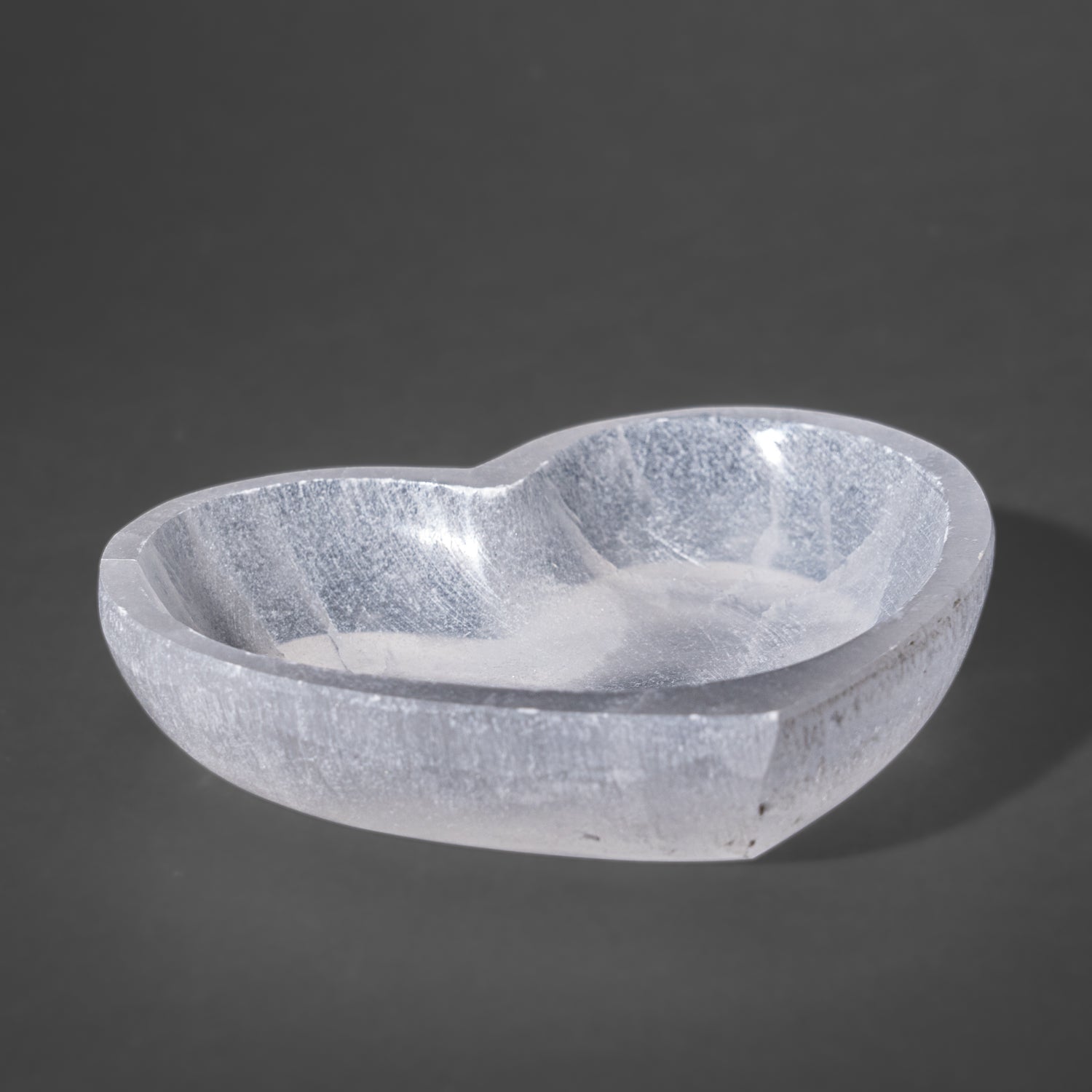 Genuine Polished Selenite Medium Heart Bowl