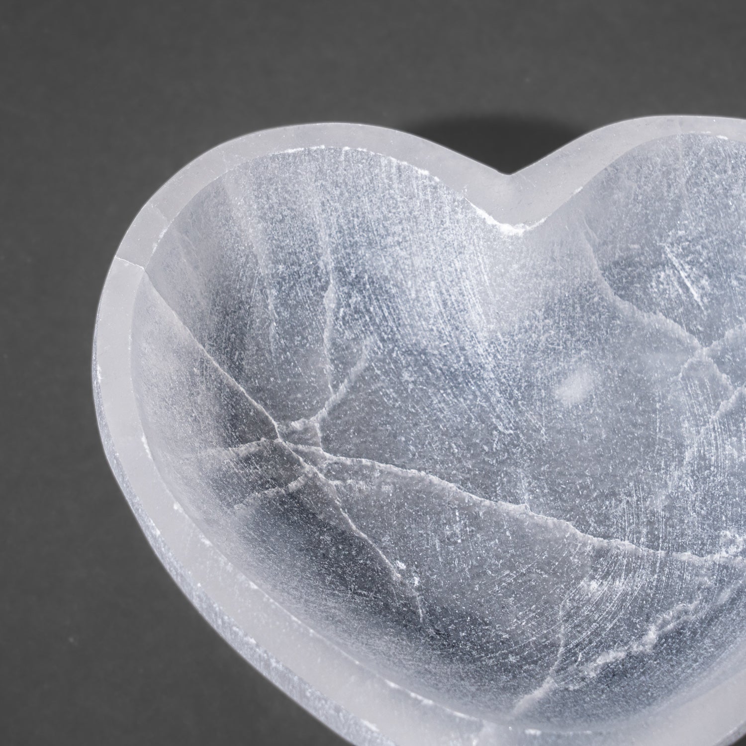 Genuine Polished Selenite Medium Heart Bowl