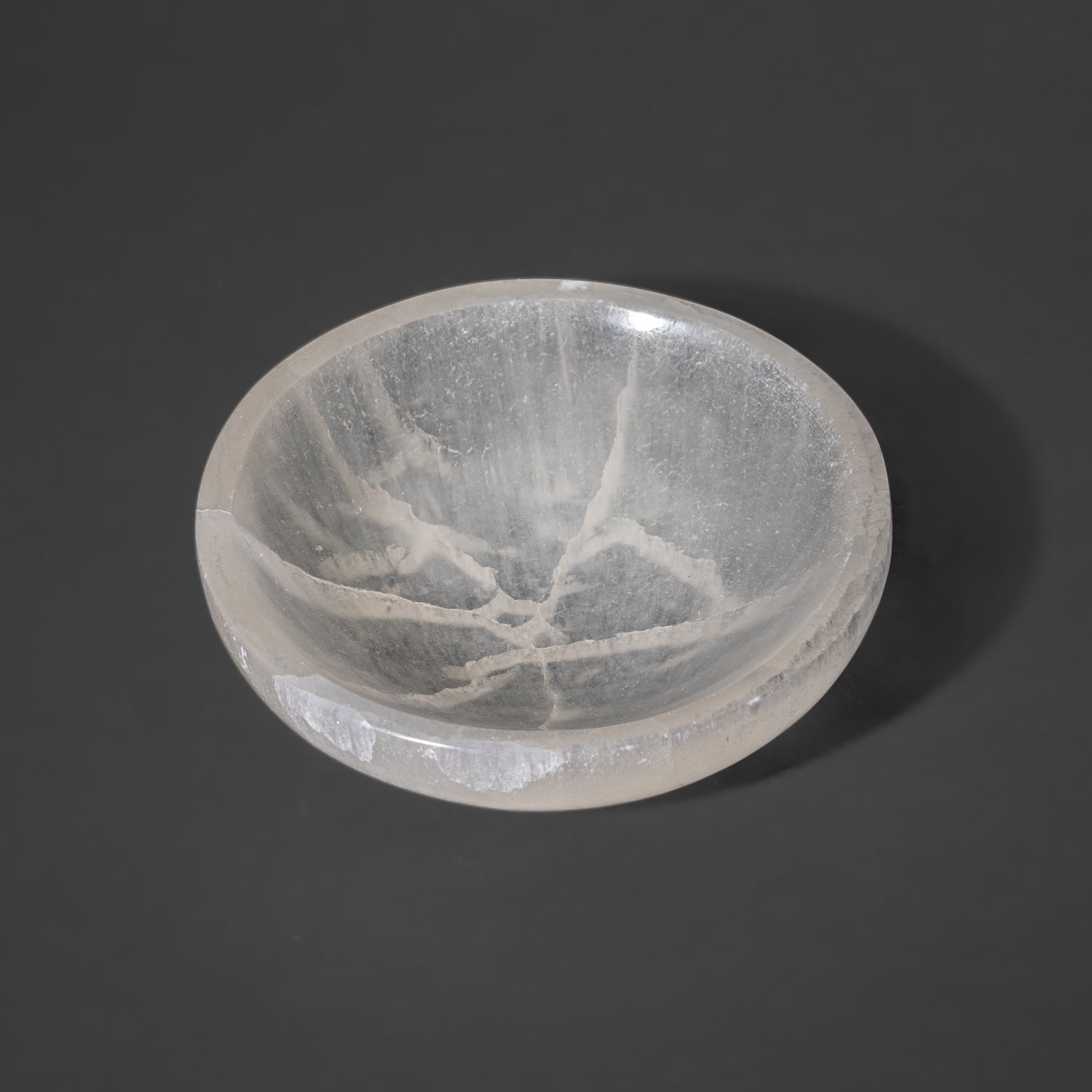 Genuine Polished Selenite Round Bowl (1.3 lbs)