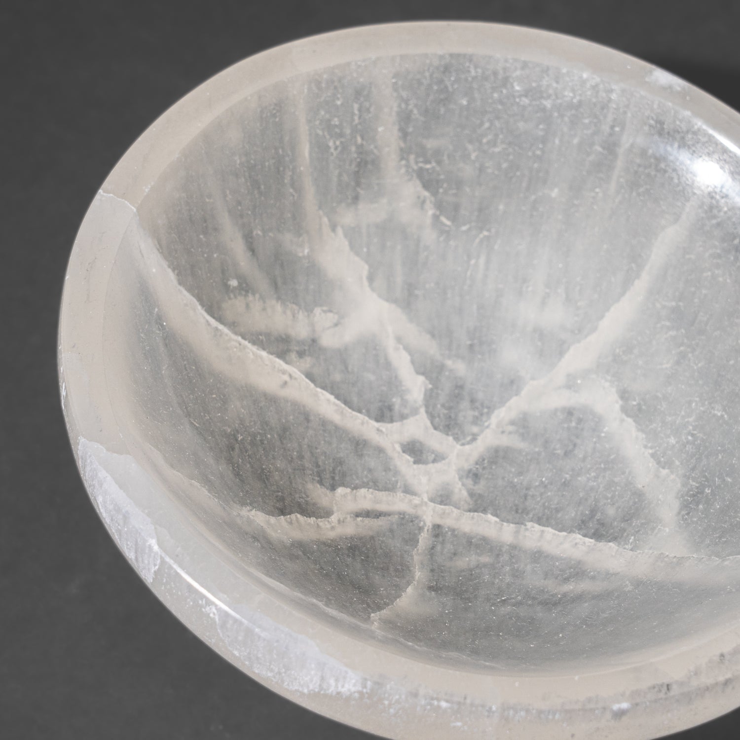 Genuine Polished Selenite Round Bowl (1.3 lbs)