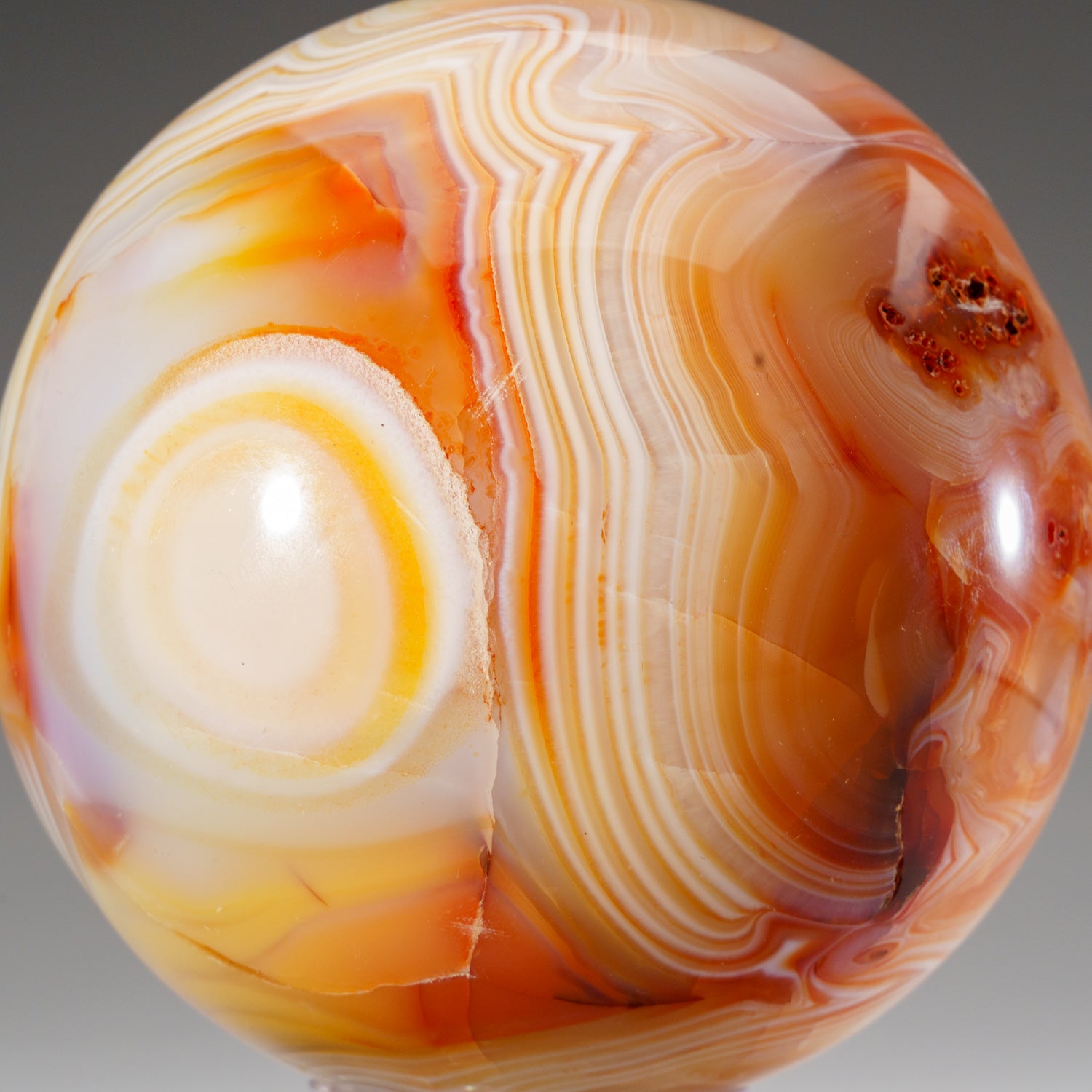 Polished Carnelian Agate Sphere from Madagascar (3.5 lbs)