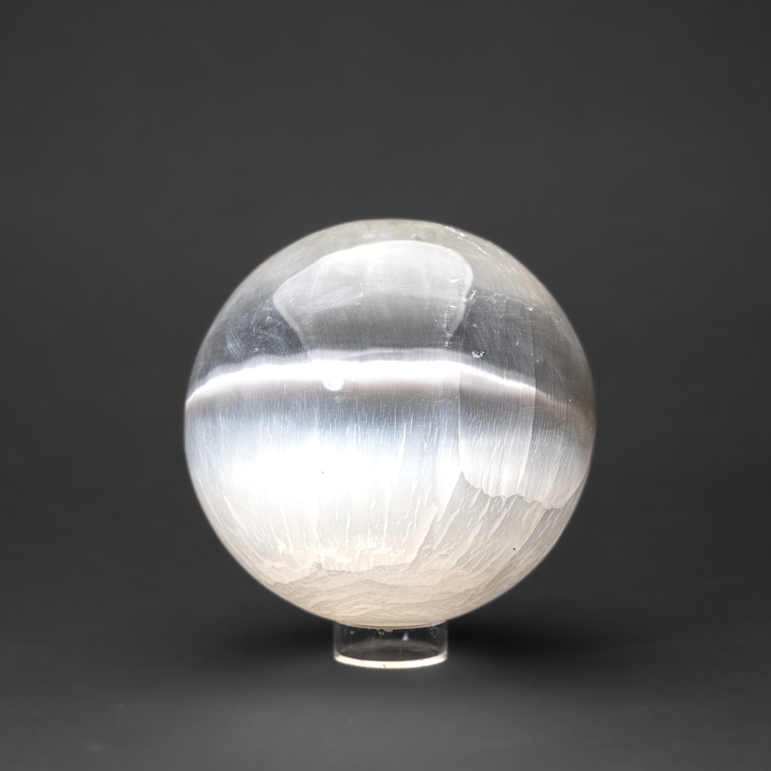 Genuine Polished Cats Eye Selenite (4") Large Sphere