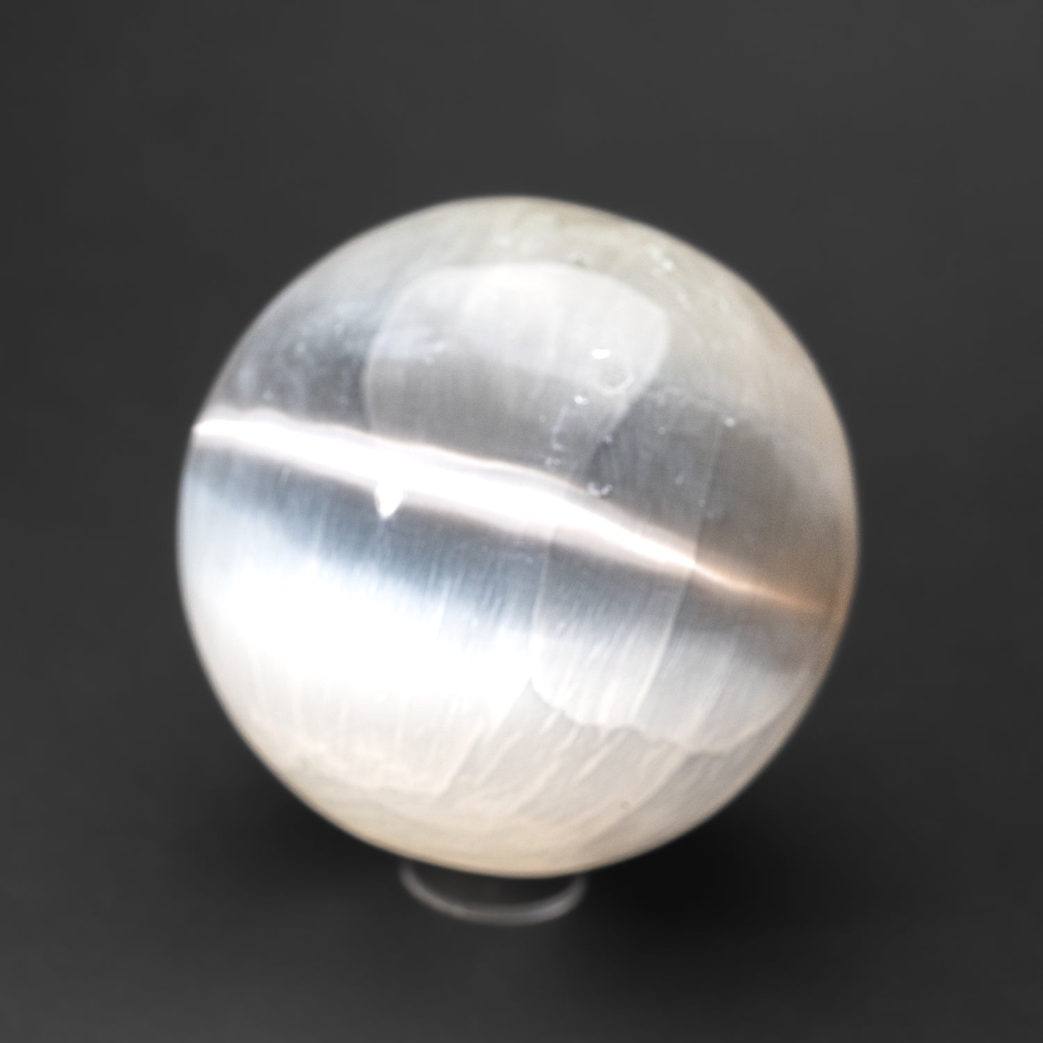 Genuine Polished Cats Eye Selenite (4") Large Sphere