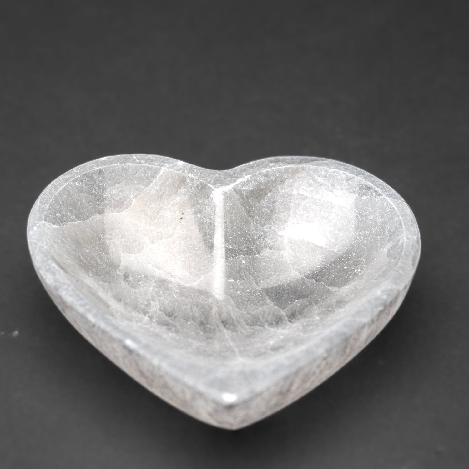 Genuine Polished Selenite Small Heart Bowl